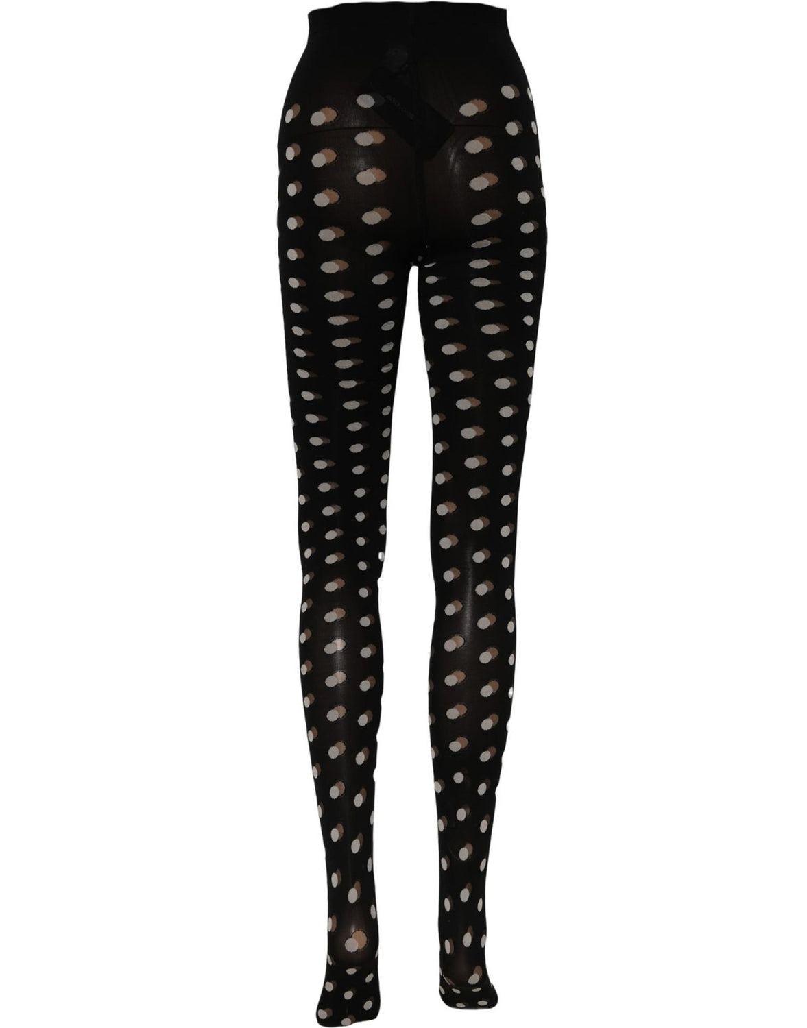 Black Polka Dot Fishnet Pantyhose Stockings Socks