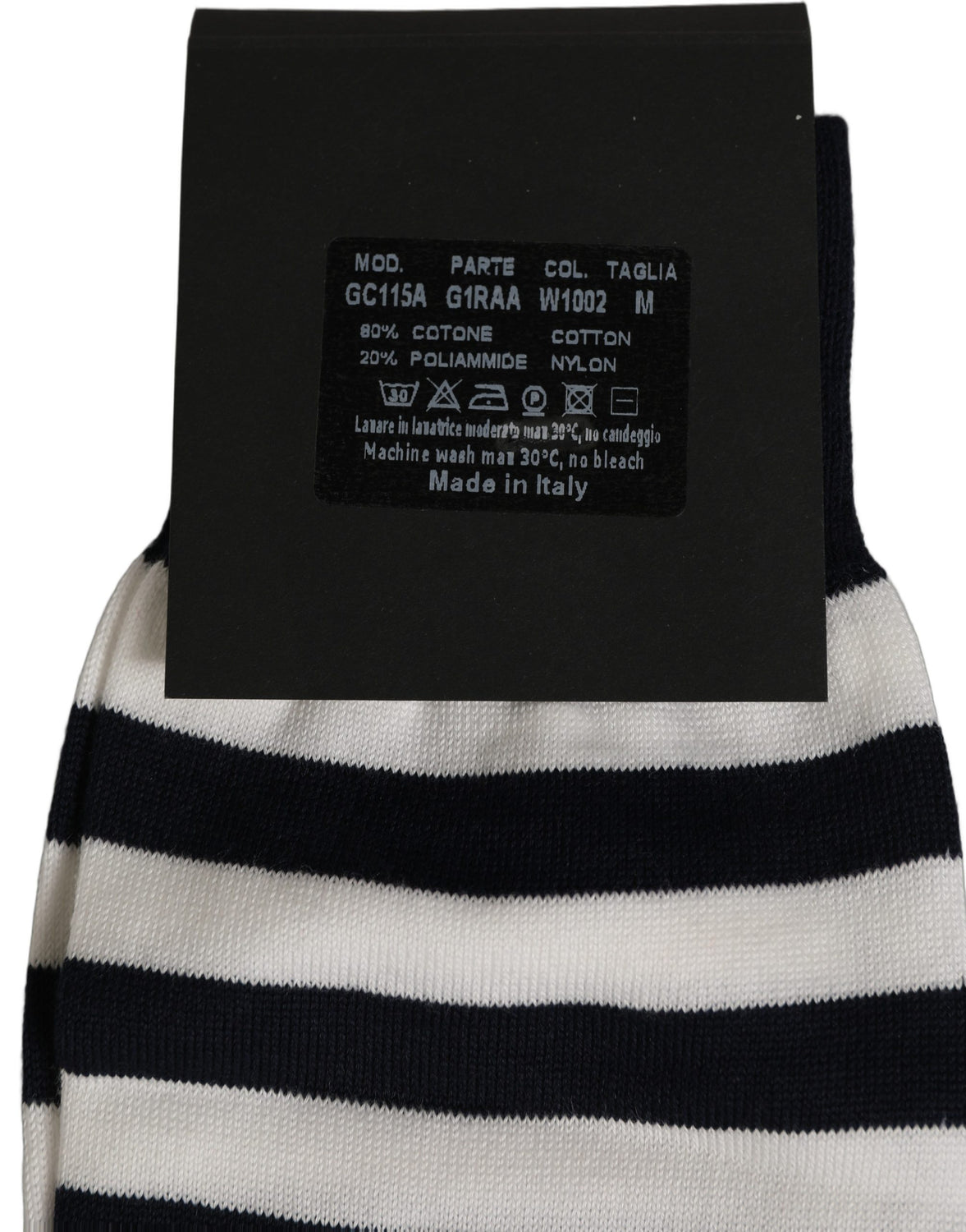Black White Stripes Cotton Mid Calf Accessory Socks