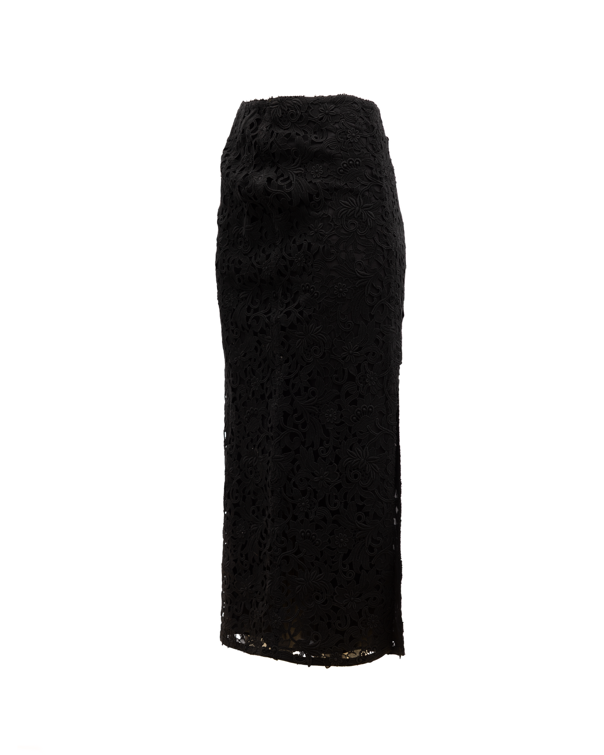 Women Midi Skirt with Floral Lace