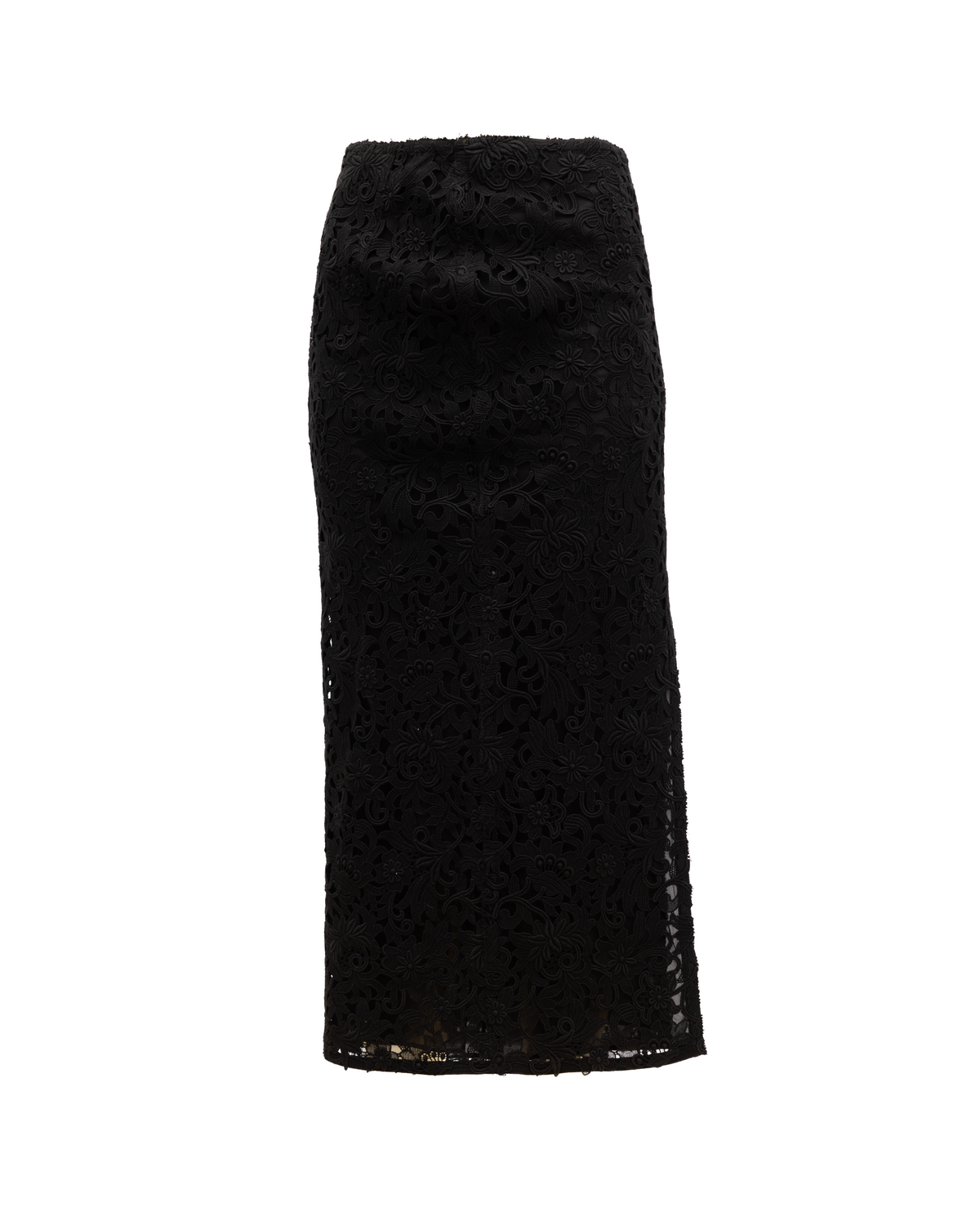Women Midi Skirt with Floral Lace