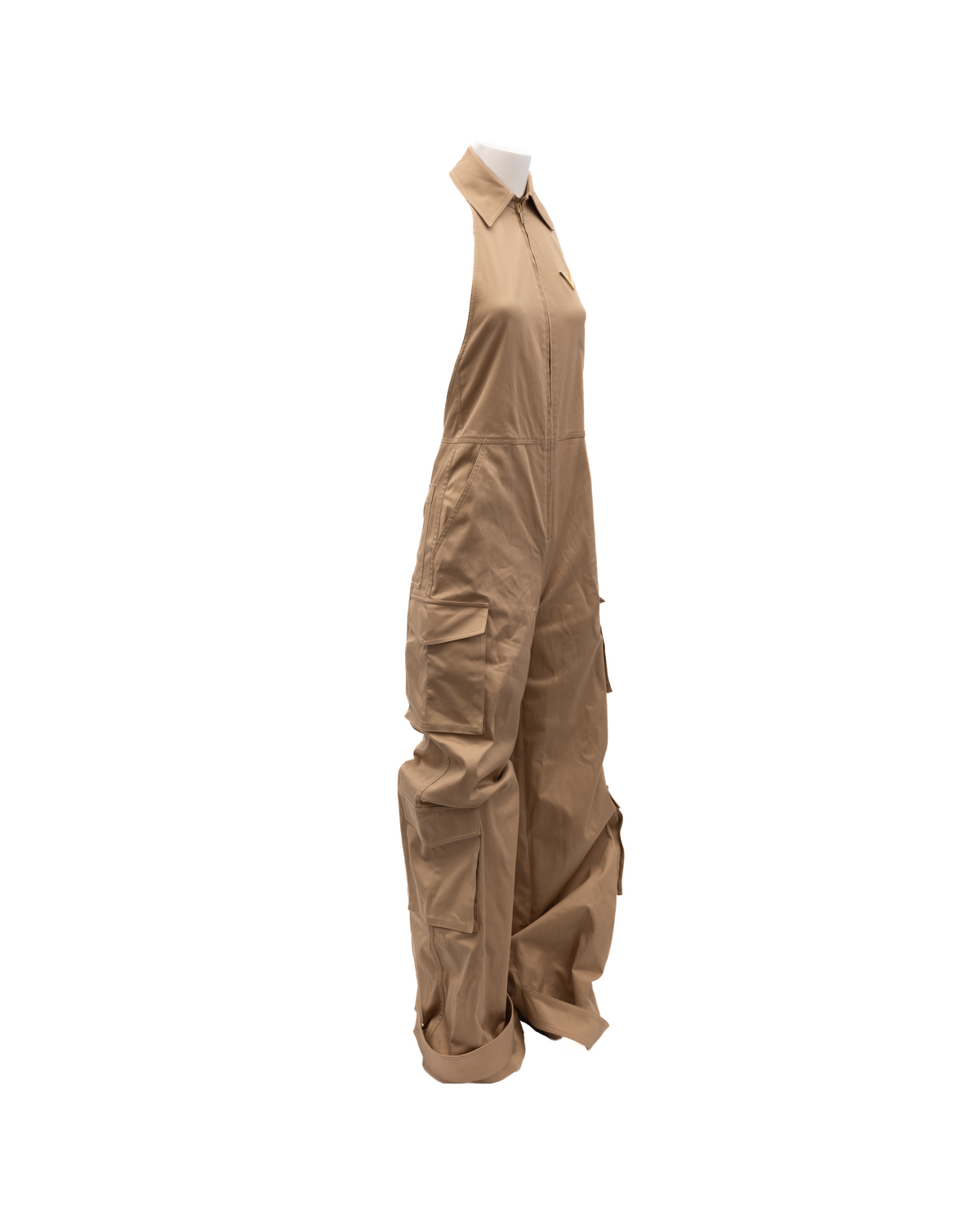 Women Beige Jumpsuit with an open back