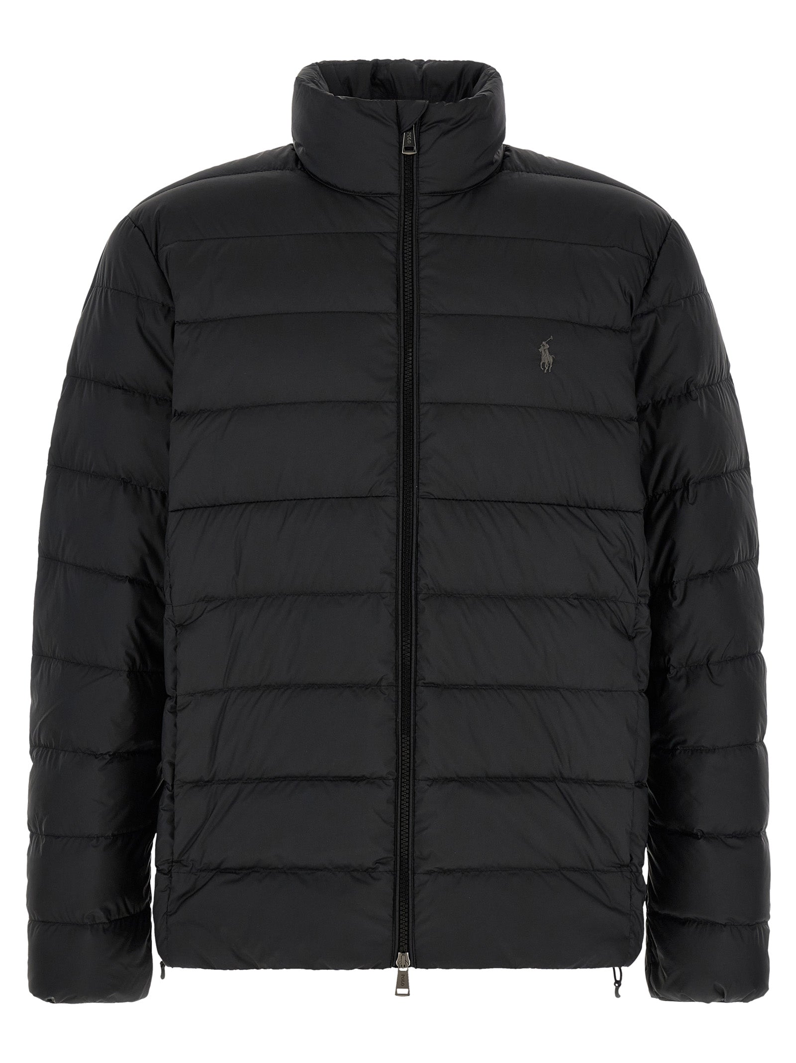 Black Polyester Full-Length Jacket