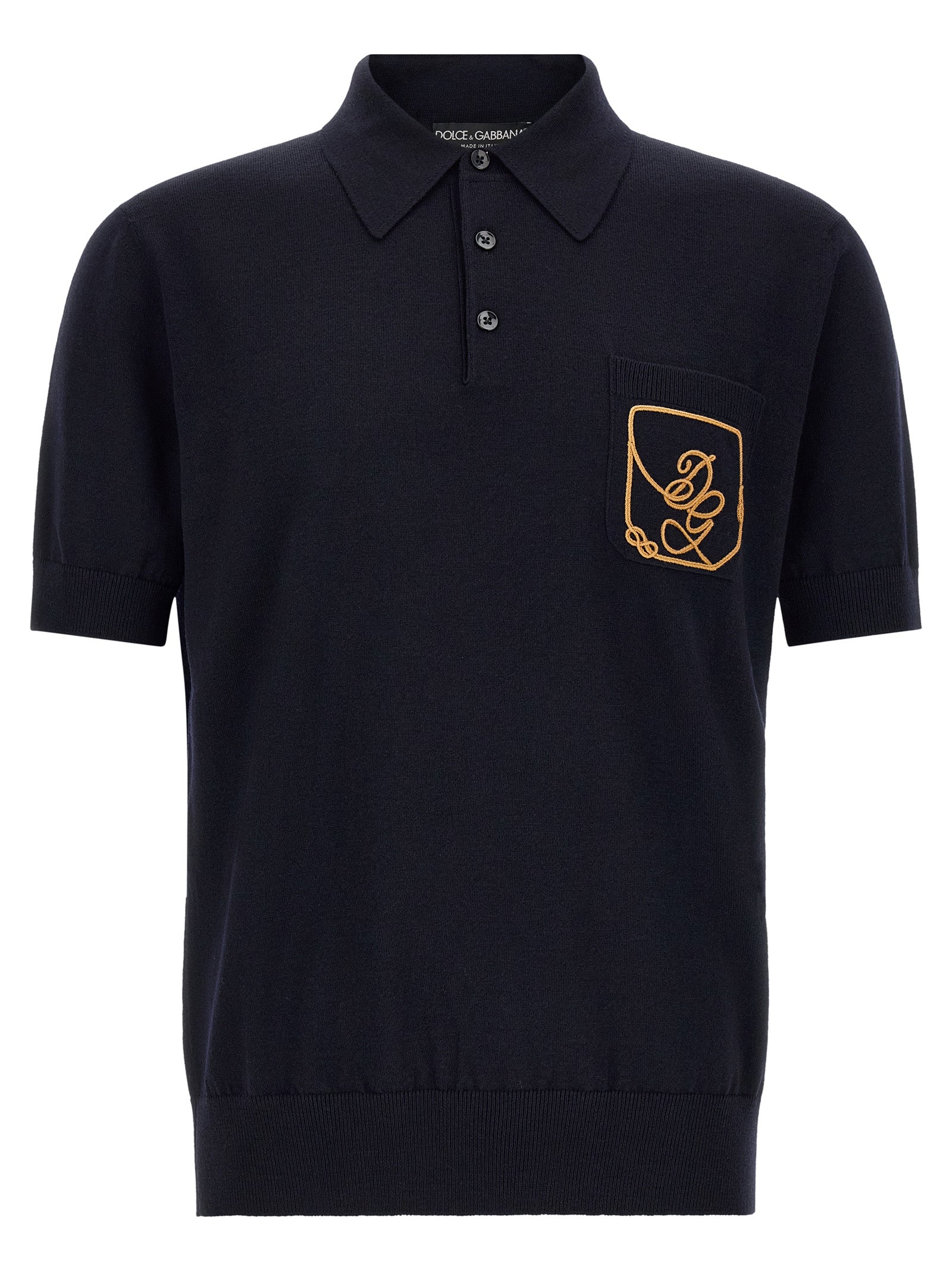 Blue Virgin Wool Polo Shirt