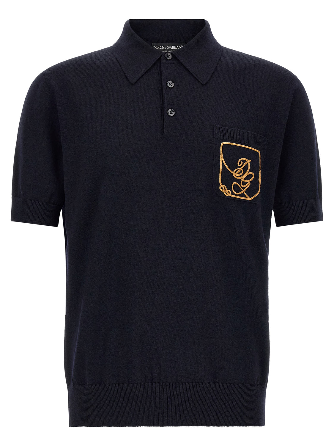 Blue Virgin Wool Polo Shirt