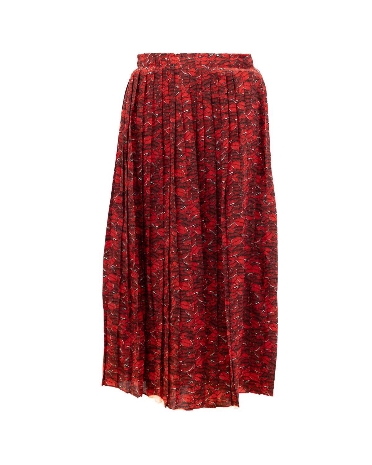 Women Midi Red Skirt with black and white details