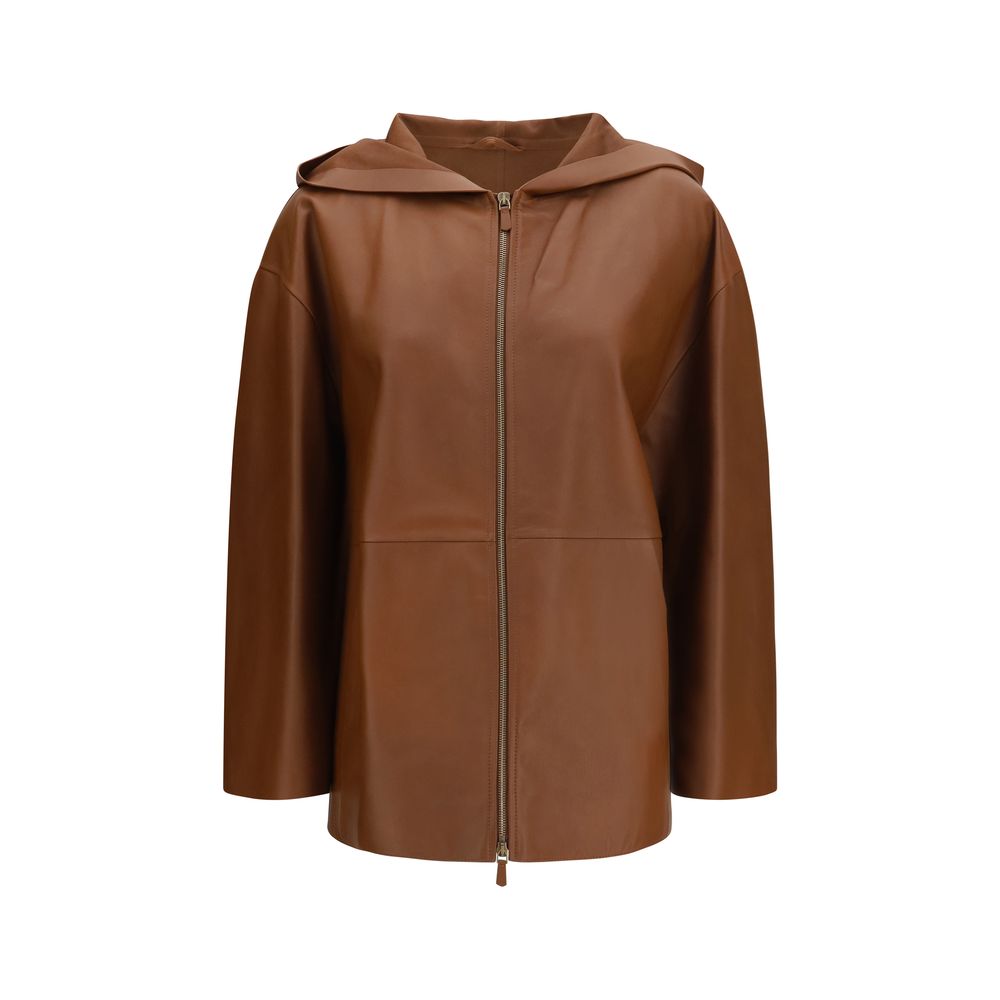 Brown Lamb Ovis Aries Leather Jacket