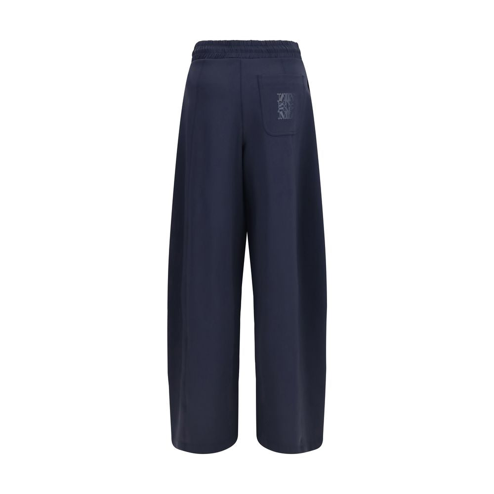 Blue Polyamide Casual Pants