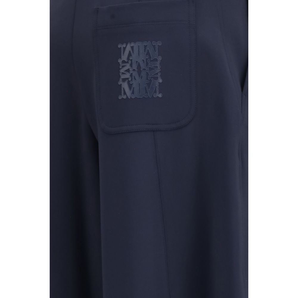 Blue Polyamide Casual Pants