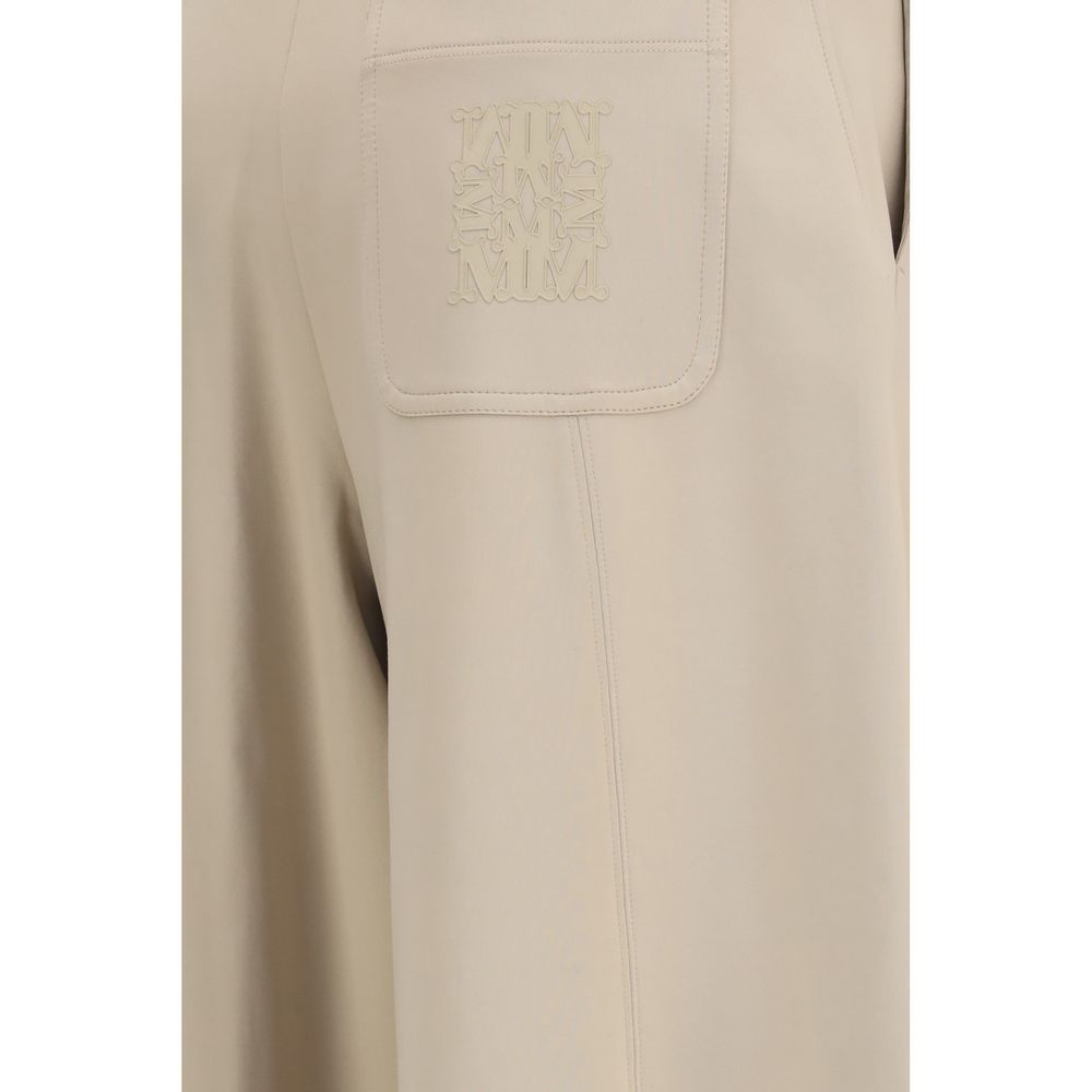 Beige Polyamide Athletic Pants