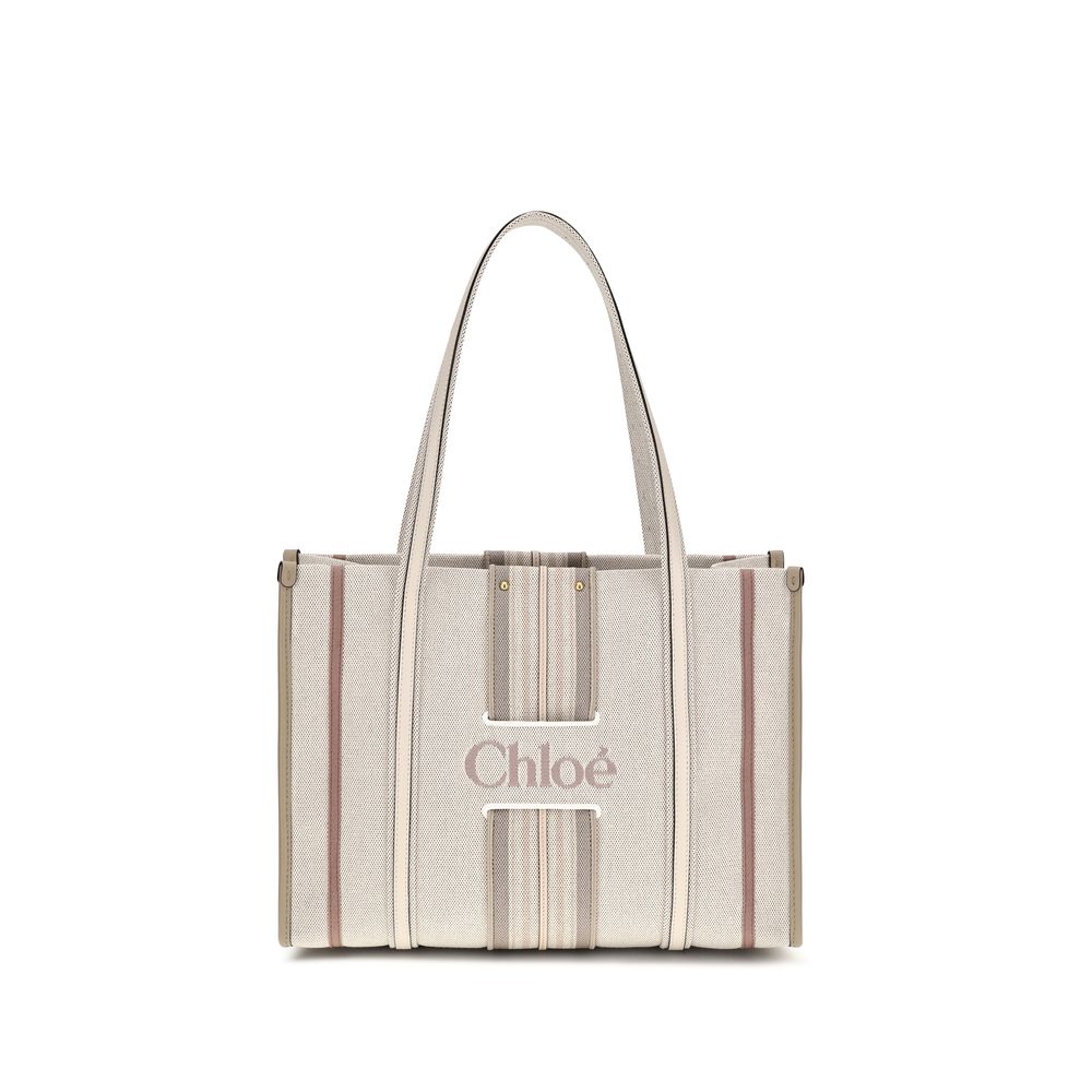 Beige Cotton Shoulder Bag