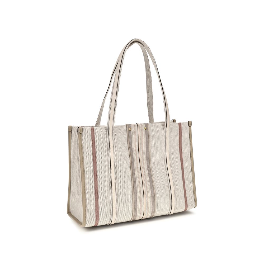 Beige Cotton Shoulder Bag