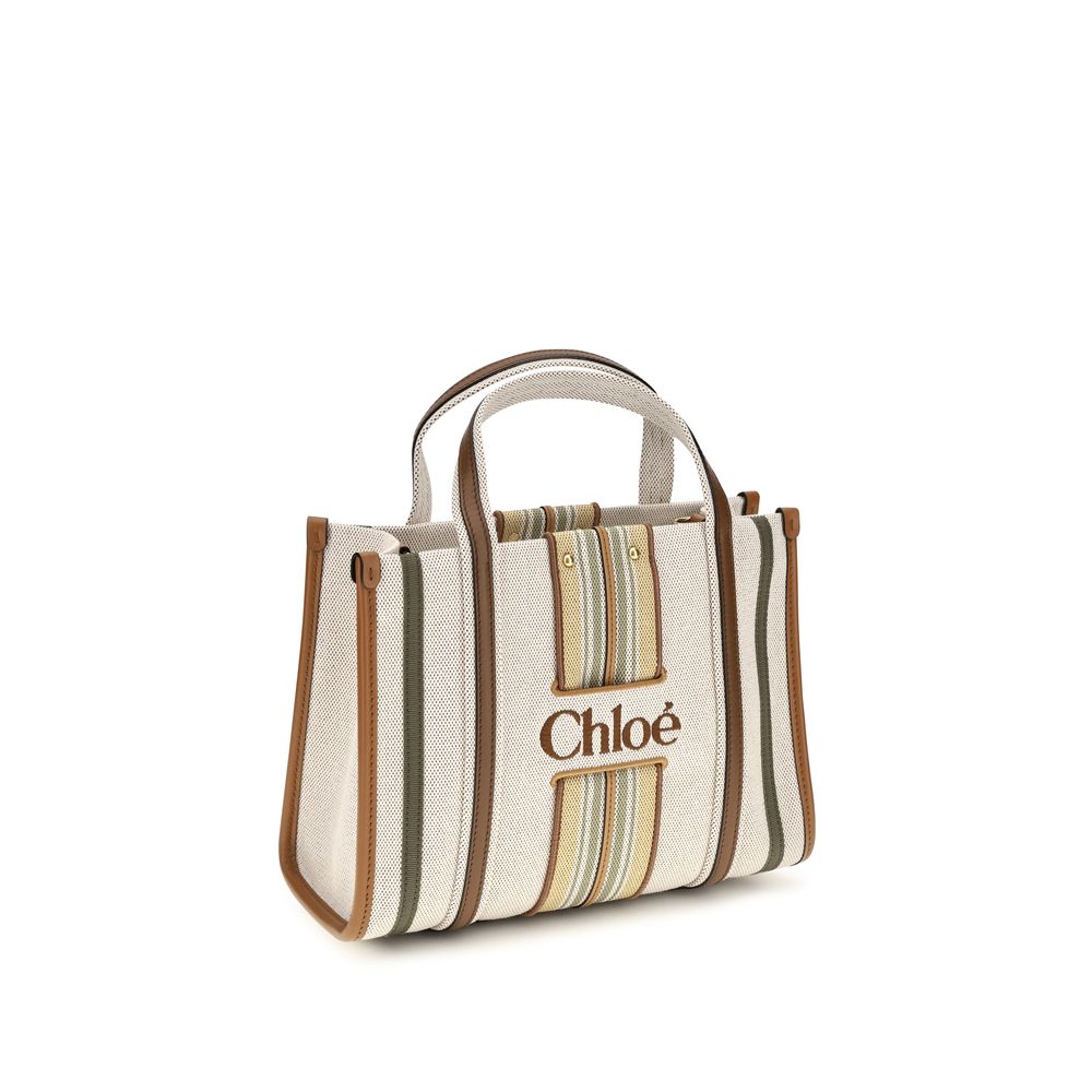 Beige Cotton Shoulder Bag