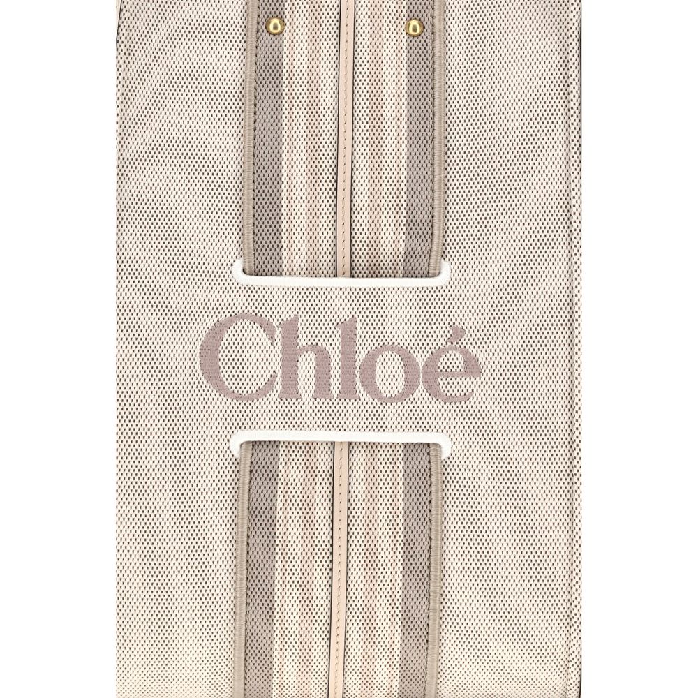 Beige Cotton Shoulder Bag