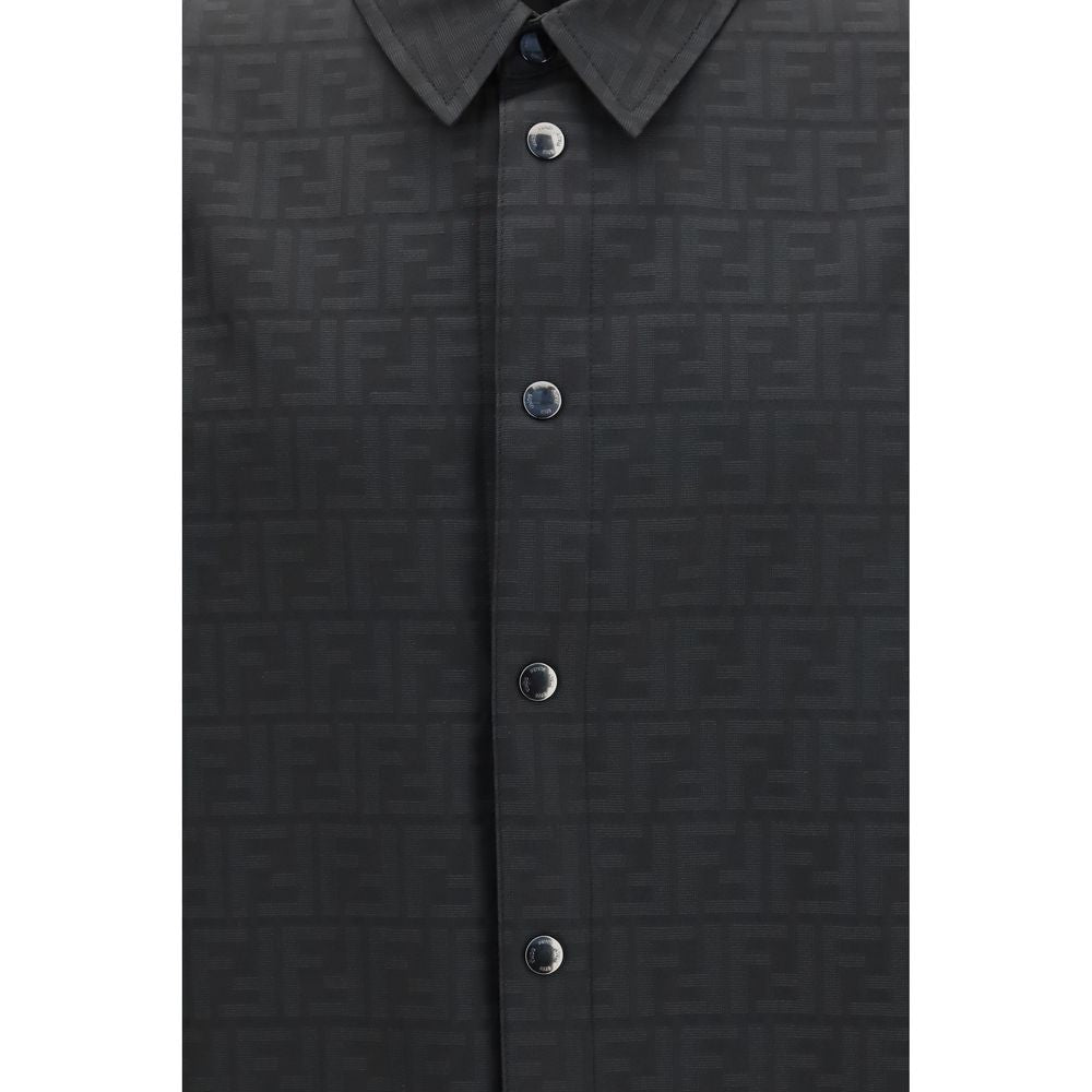 Black Polyester Pattern Shirt