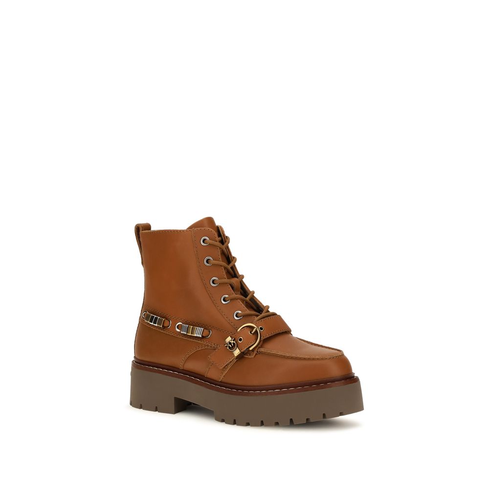 Brown Calf Leather Bos Taurus Lace-Up Boots