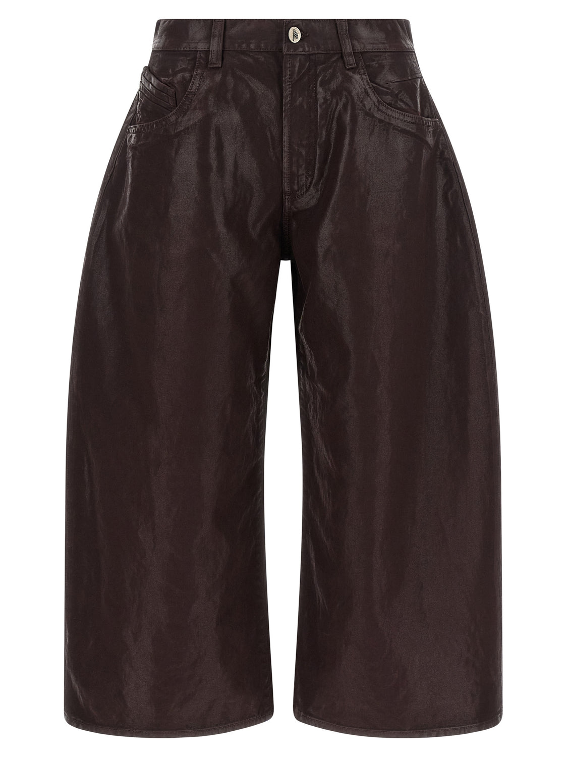 Purple Cotton Cropped Pants