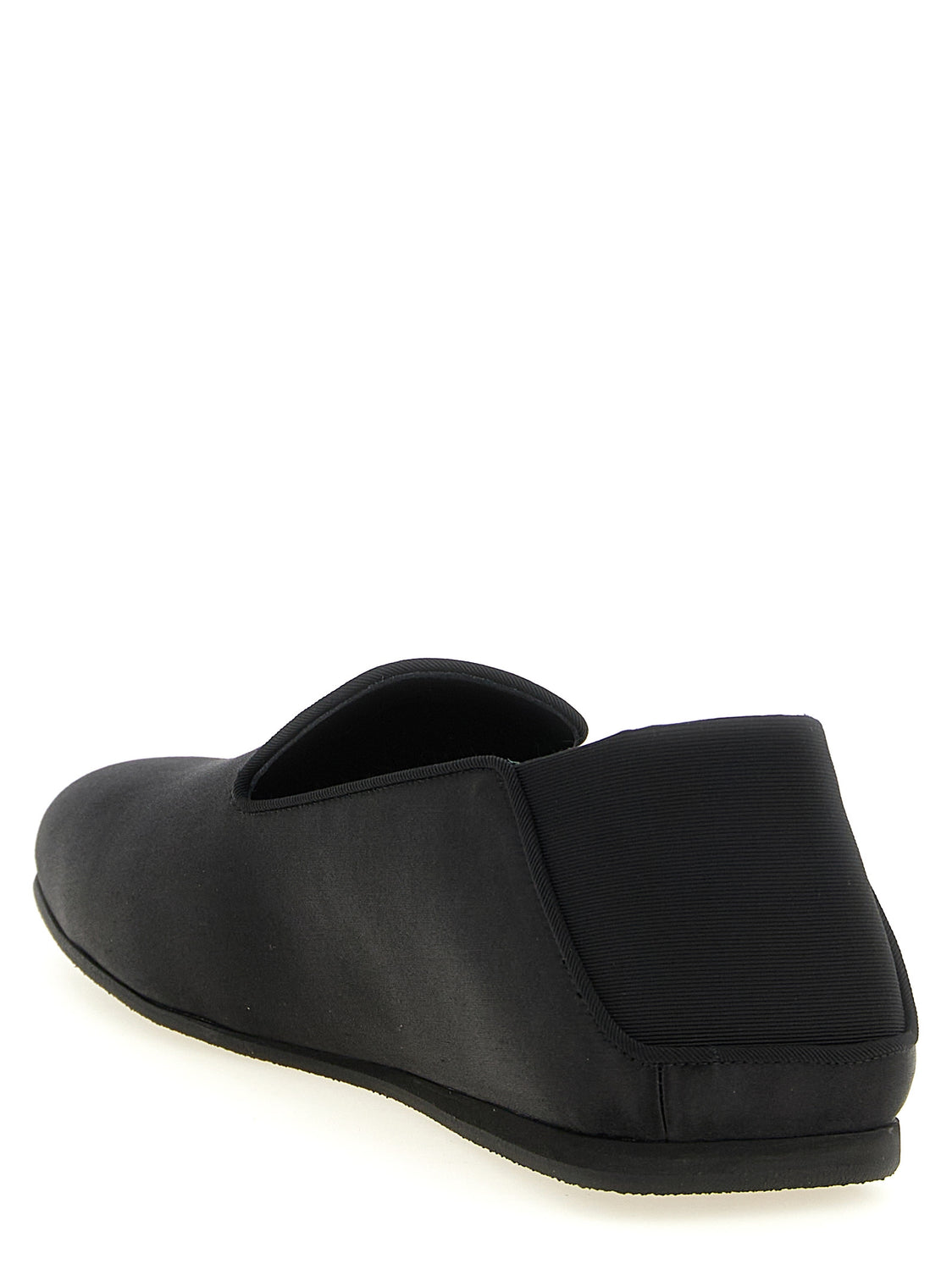 Black Viscose Slip-On Loafers