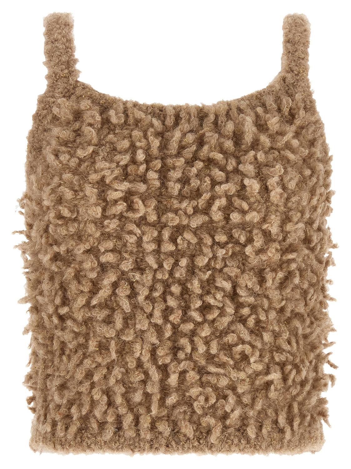 Beige Wool Sleeveles Sweater