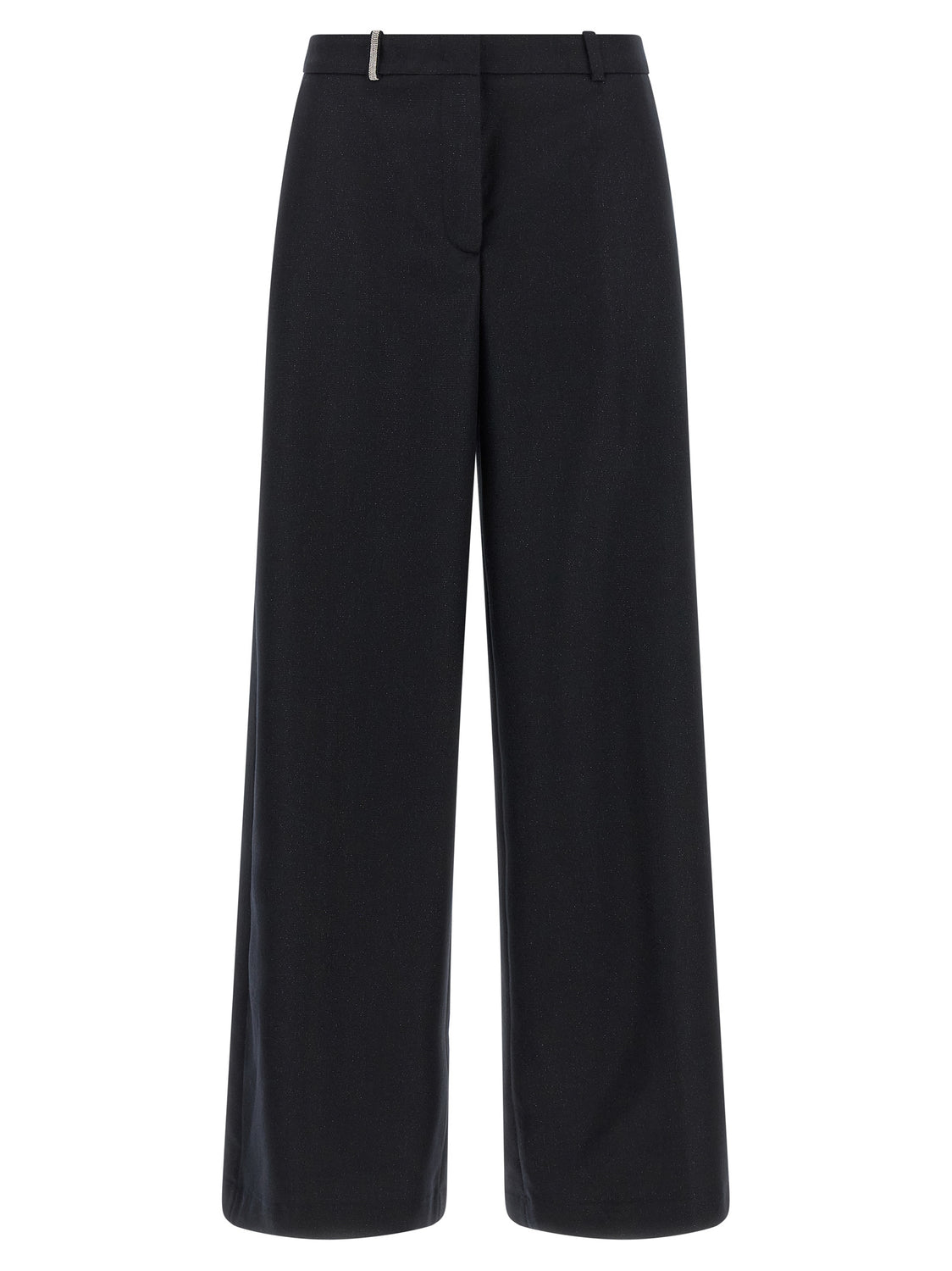 Blue Virgin Wool Casual Pants