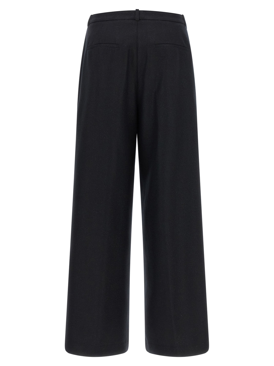 Blue Virgin Wool Casual Pants