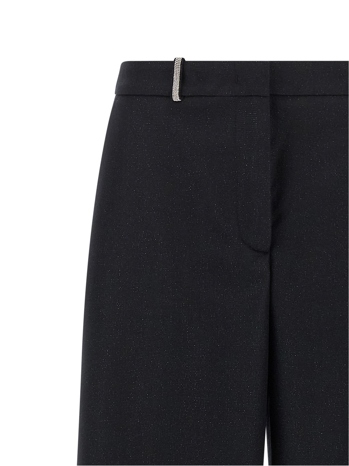 Blue Virgin Wool Casual Pants