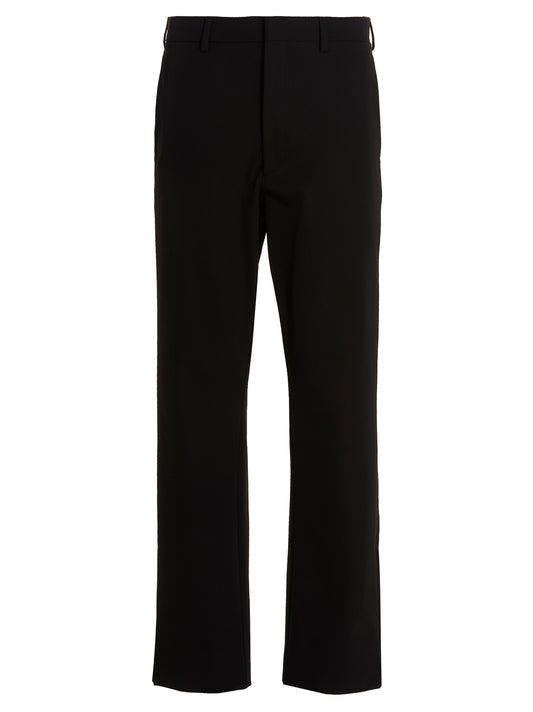 Black Polyester Casual Pants