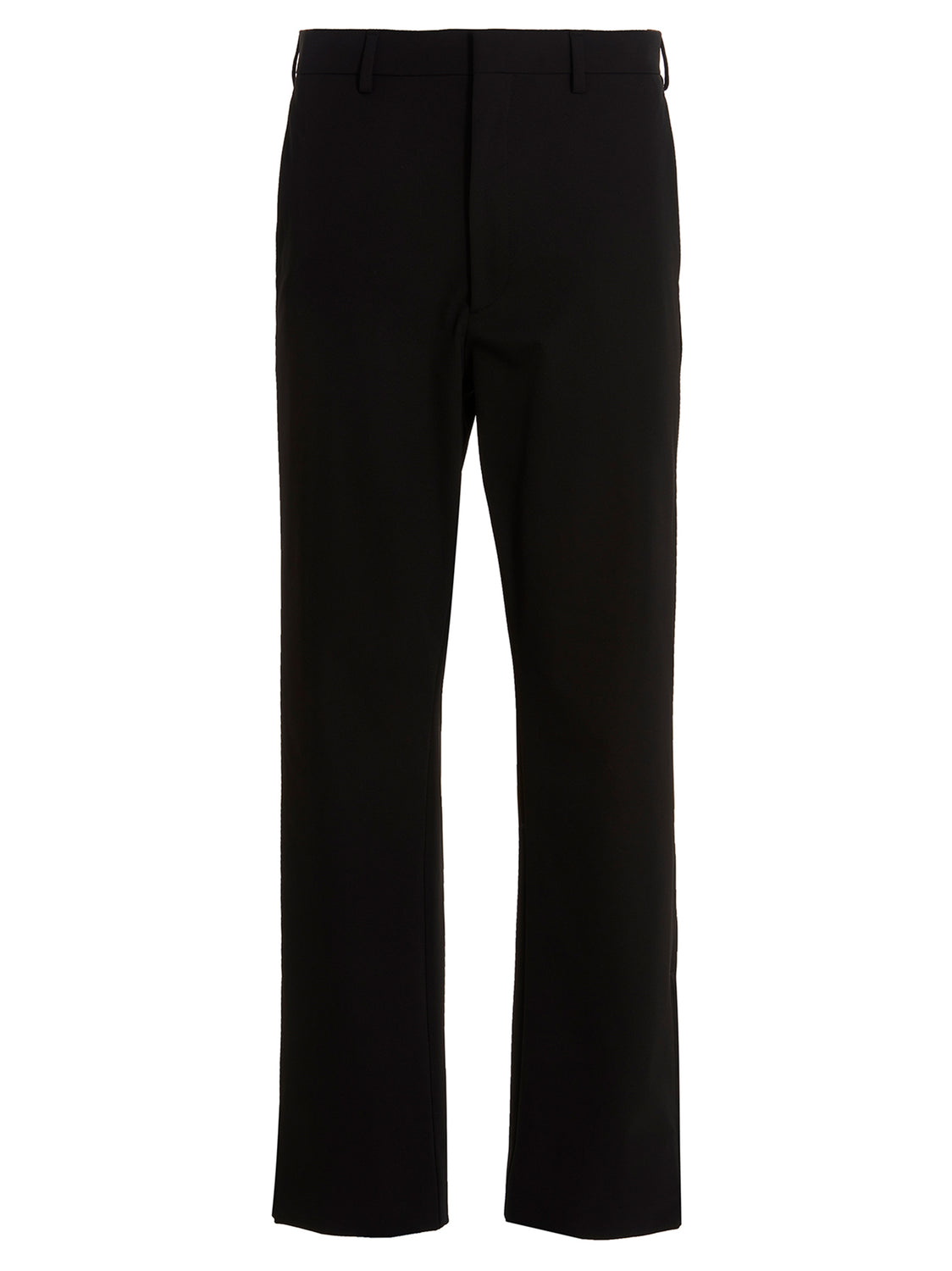 Black Polyester Casual Pants