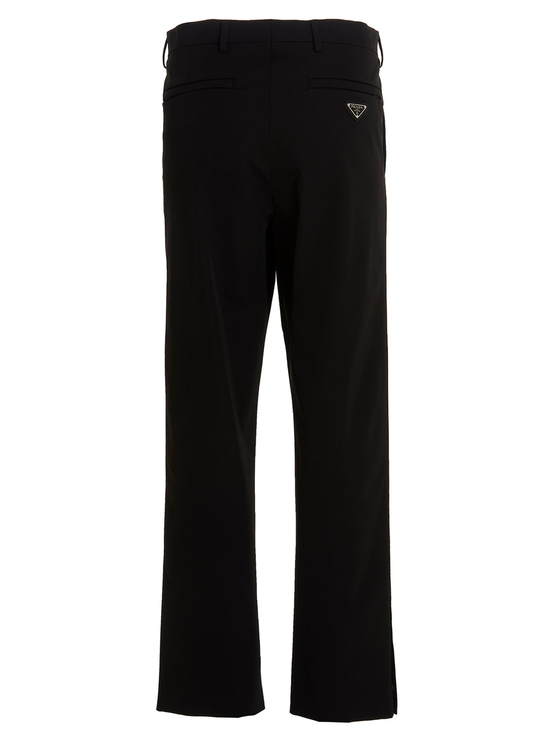 Black Polyester Casual Pants