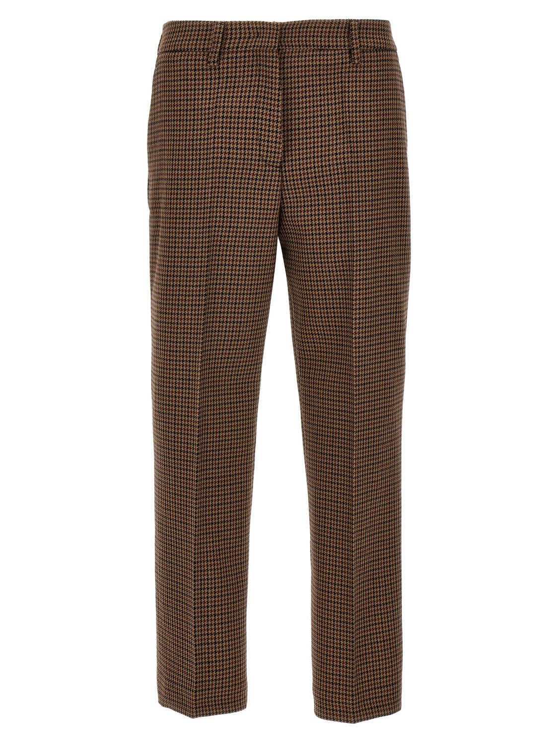 Brown Virgin Wool Casual Pants