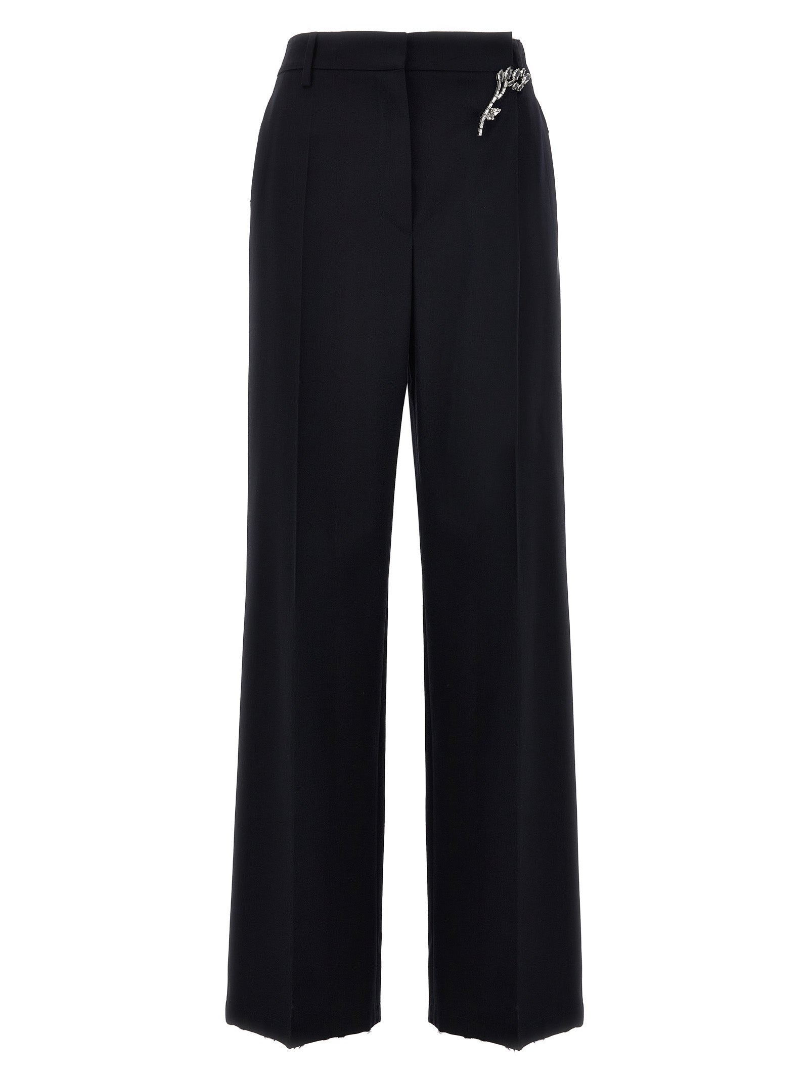 Blue Wool Casual Pants
