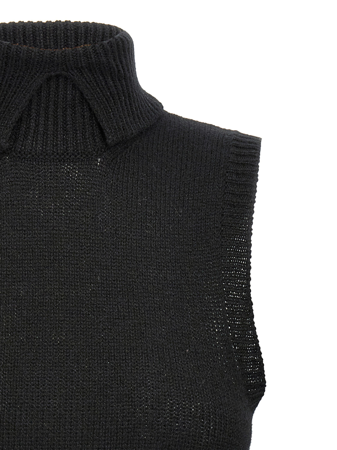 Black Cashmere Sleeveless Jacket
