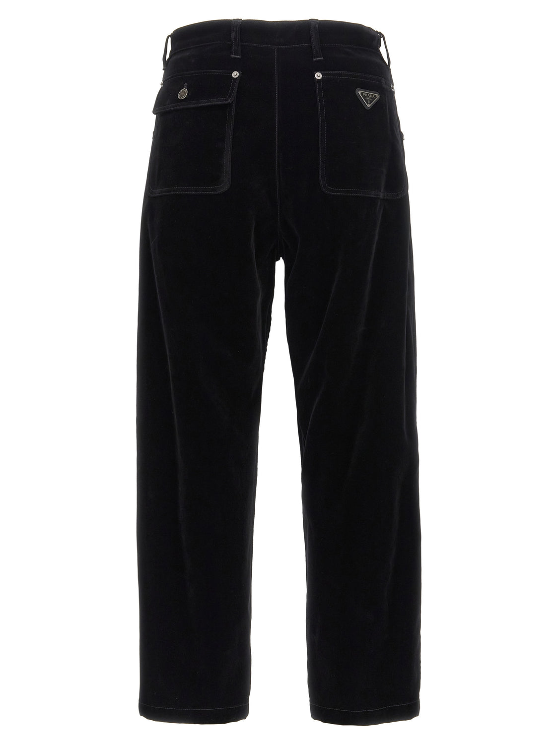 Black Cotton Casual Pants
