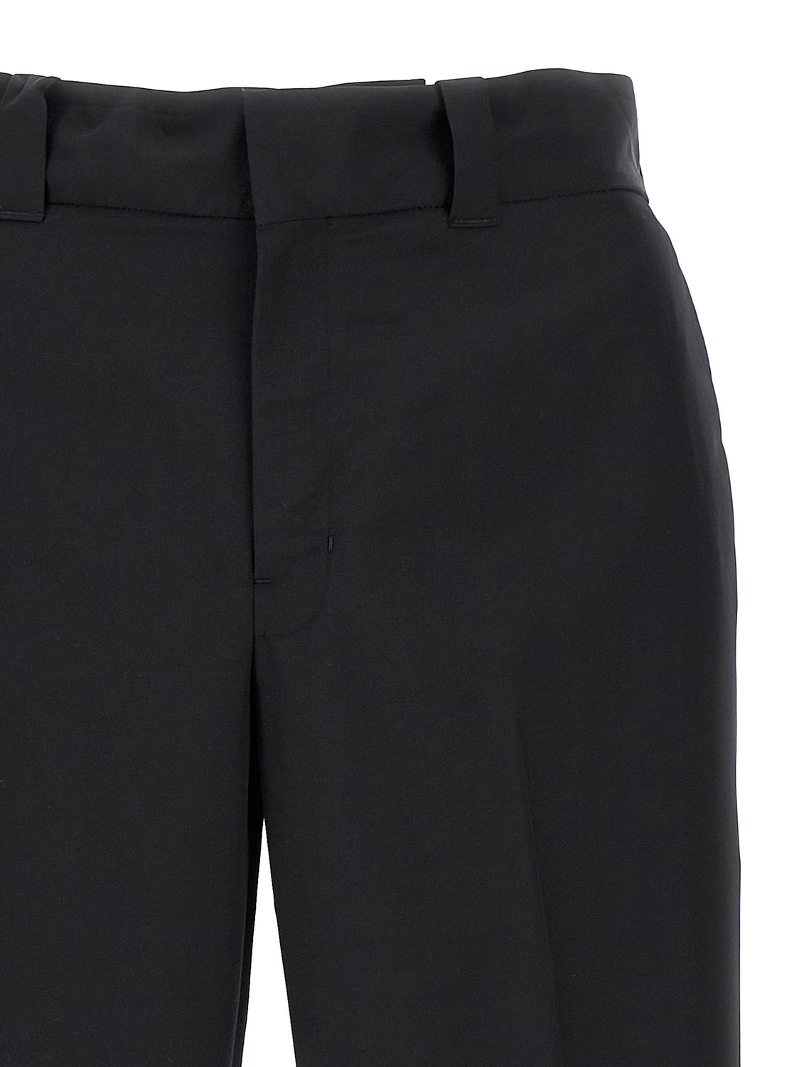 Black Virgin Wool Casual Pants