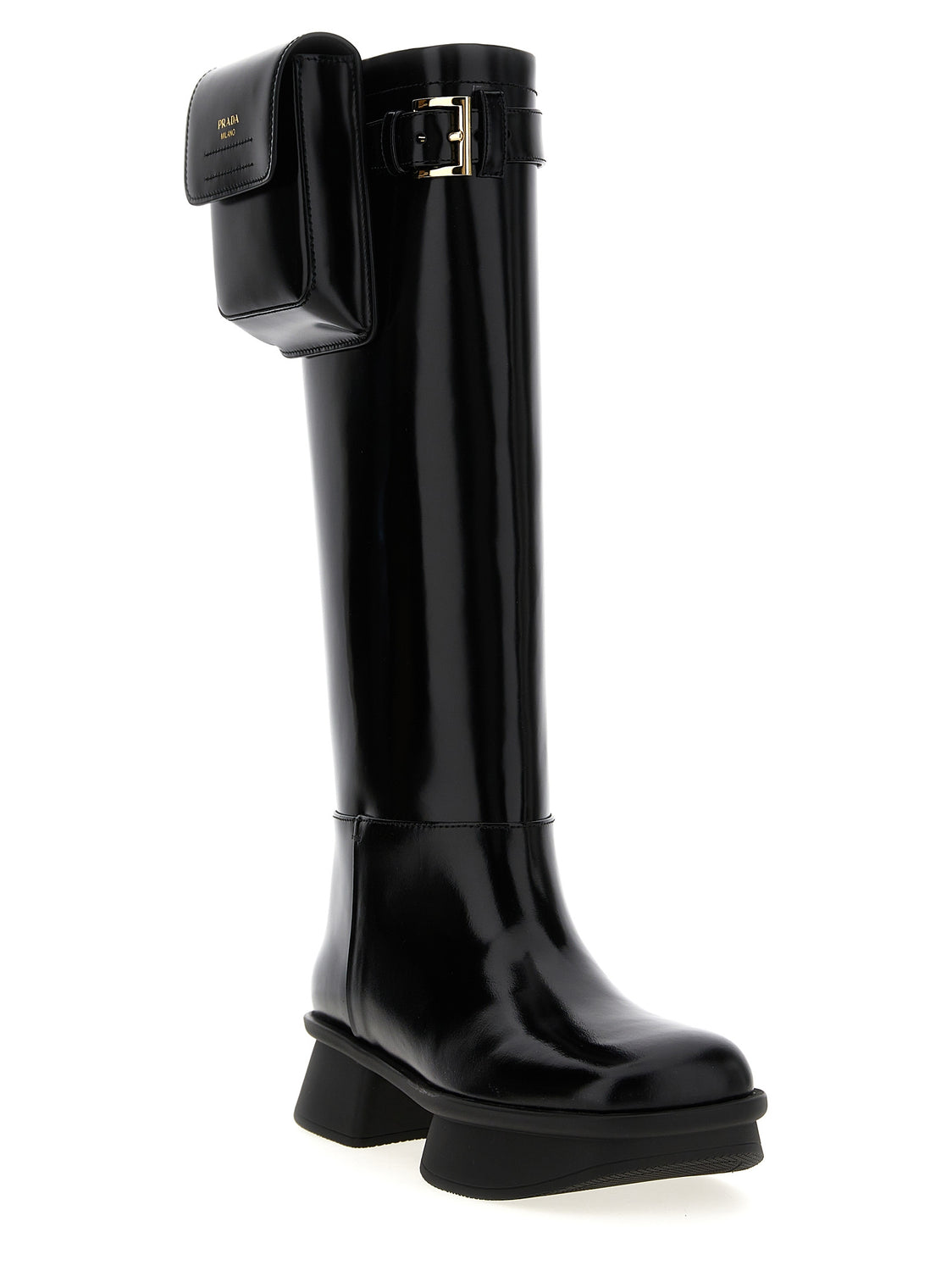 Black Calfskin Over The Knee