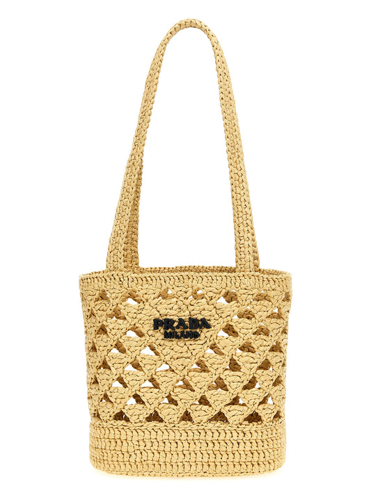 Beige Viscose Handbag