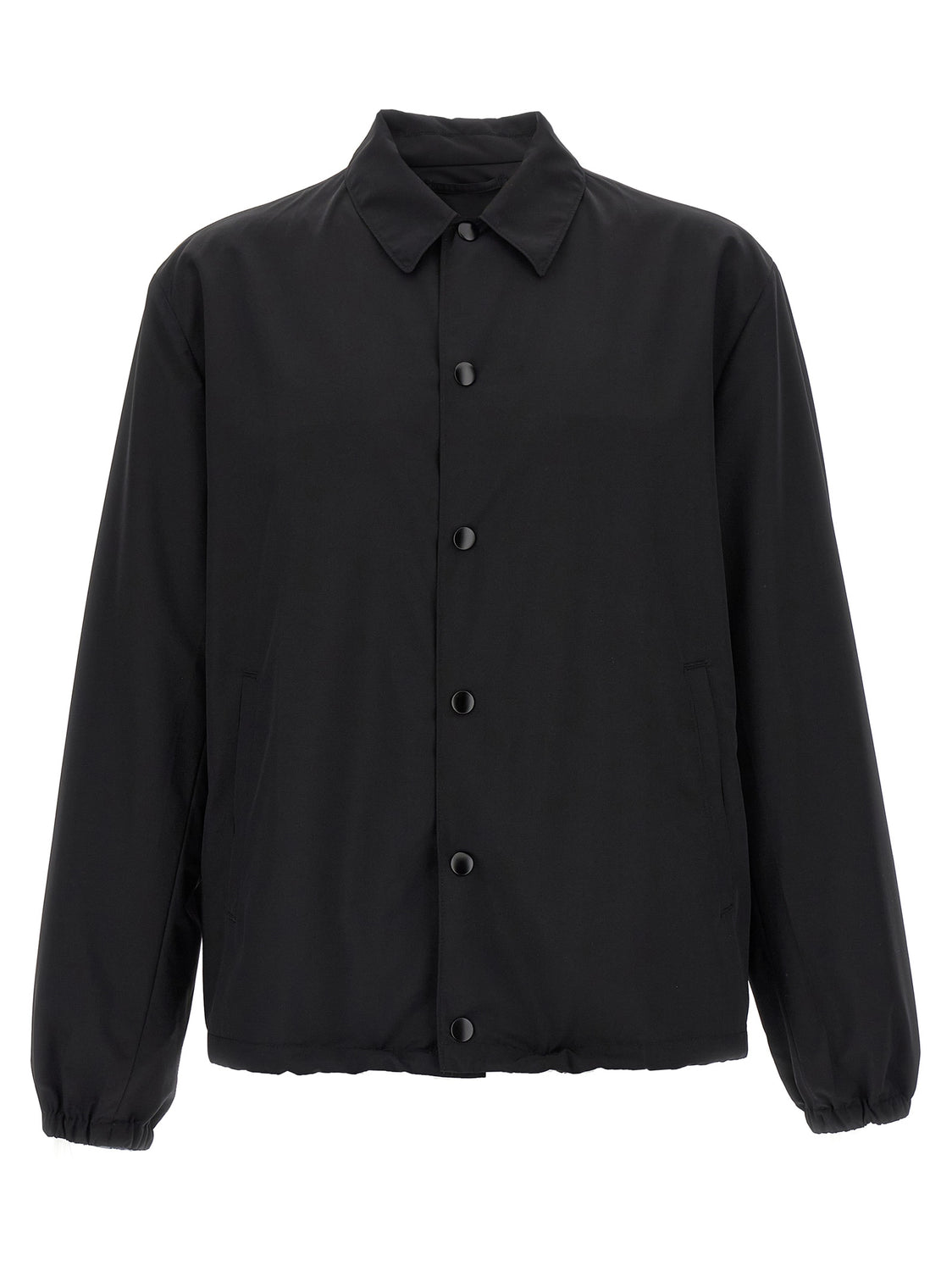 Black Virgin Wool Full-Length Jacket