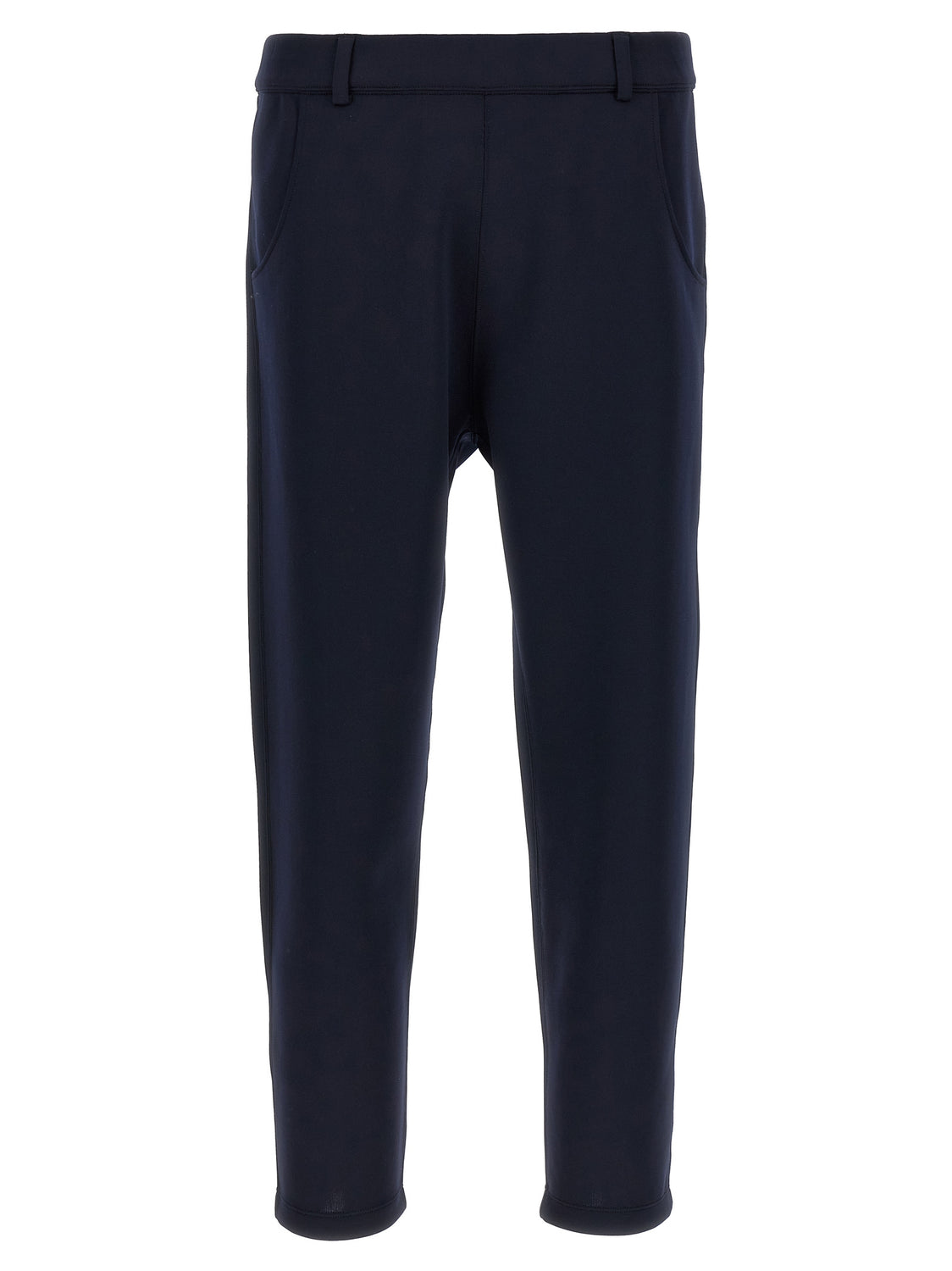 Blue Polyester Casual Pants