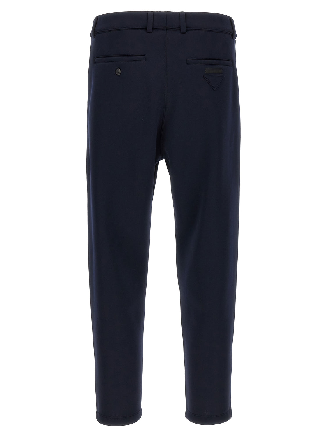 Blue Polyester Casual Pants