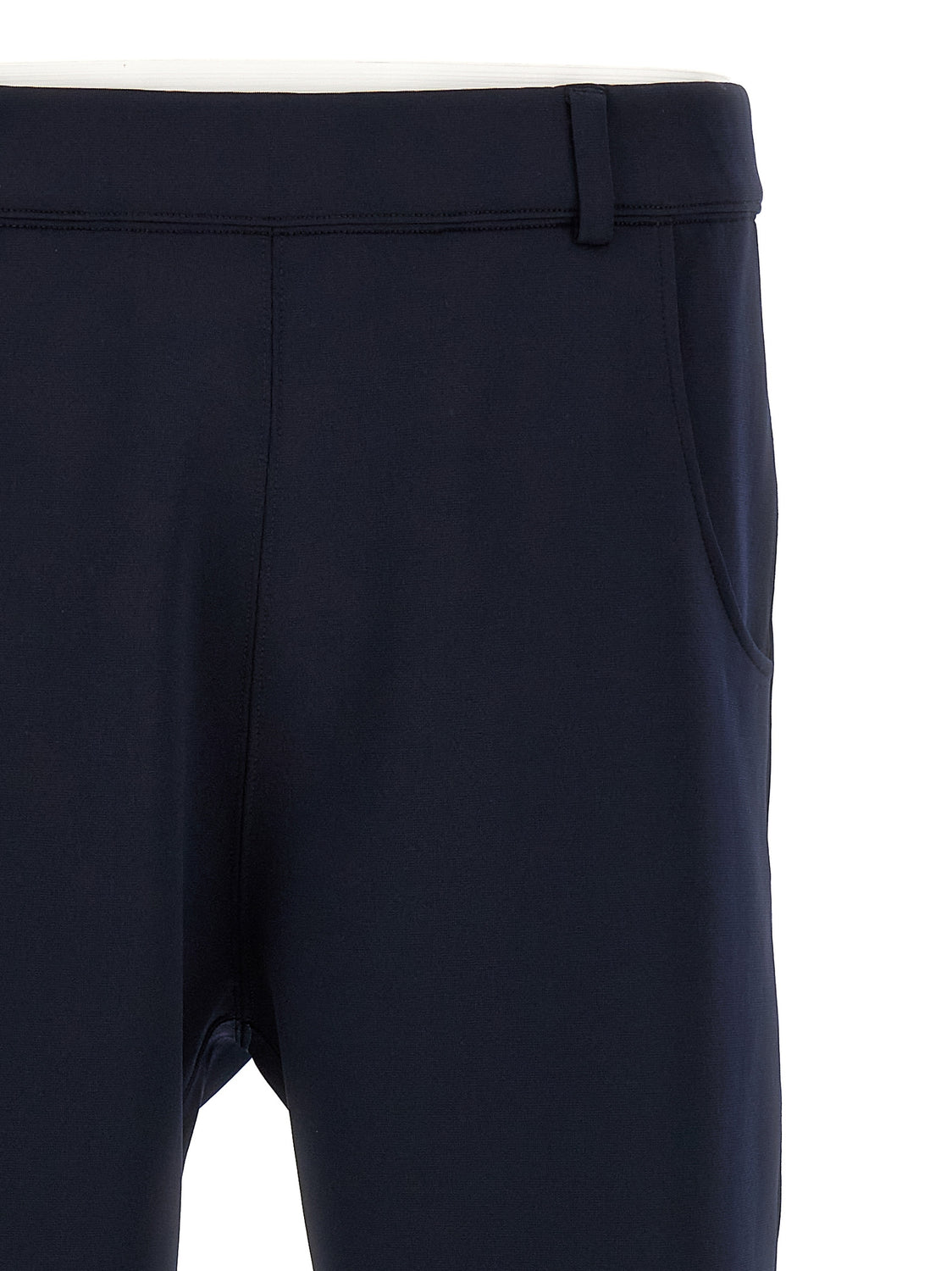 Blue Polyester Casual Pants