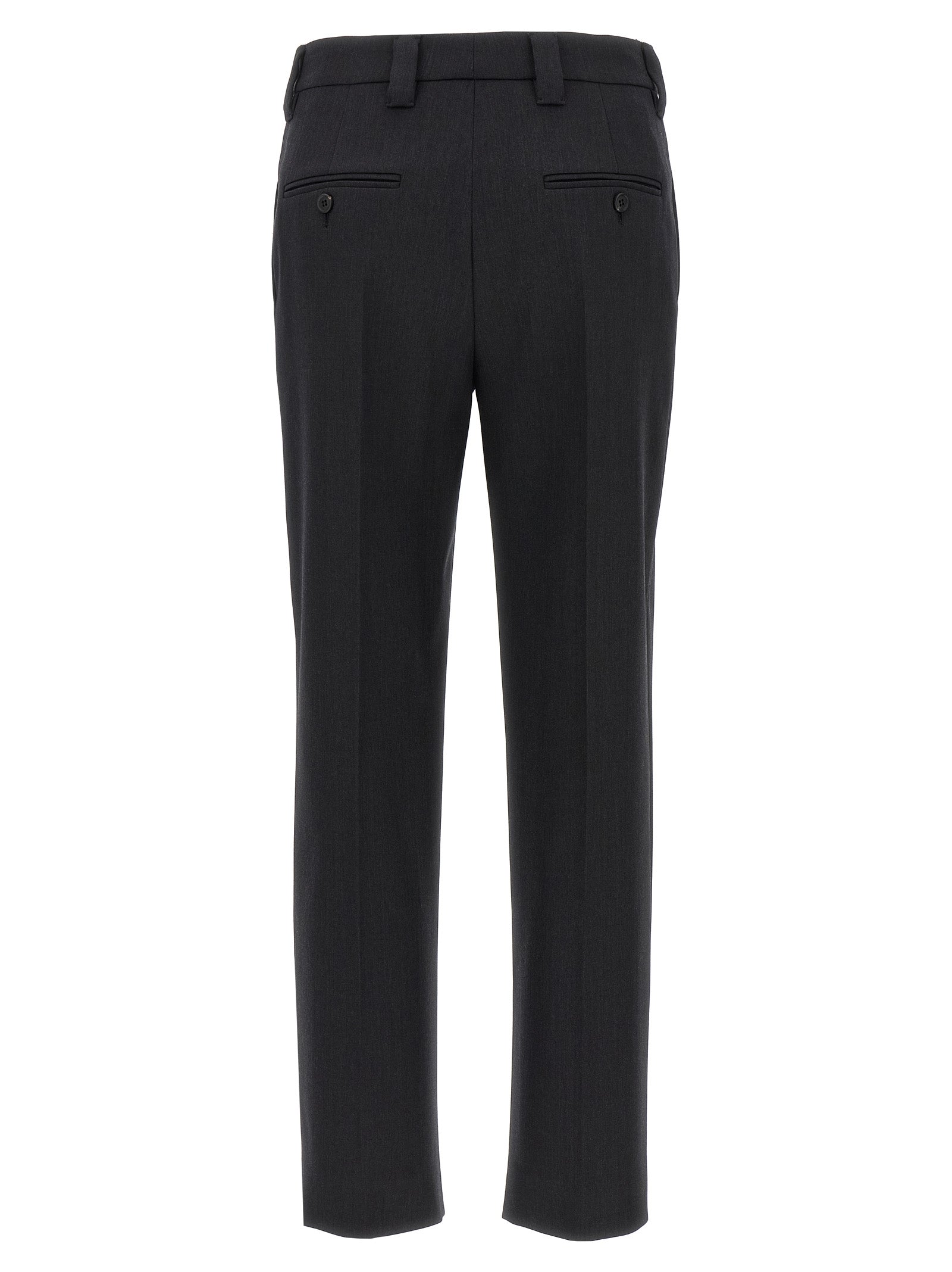 Gray Virgin Wool Dress Pants