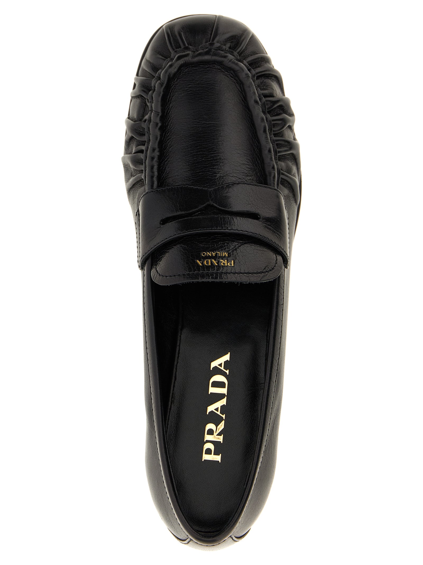 Black Buffalo Leather Slip-On Loafers