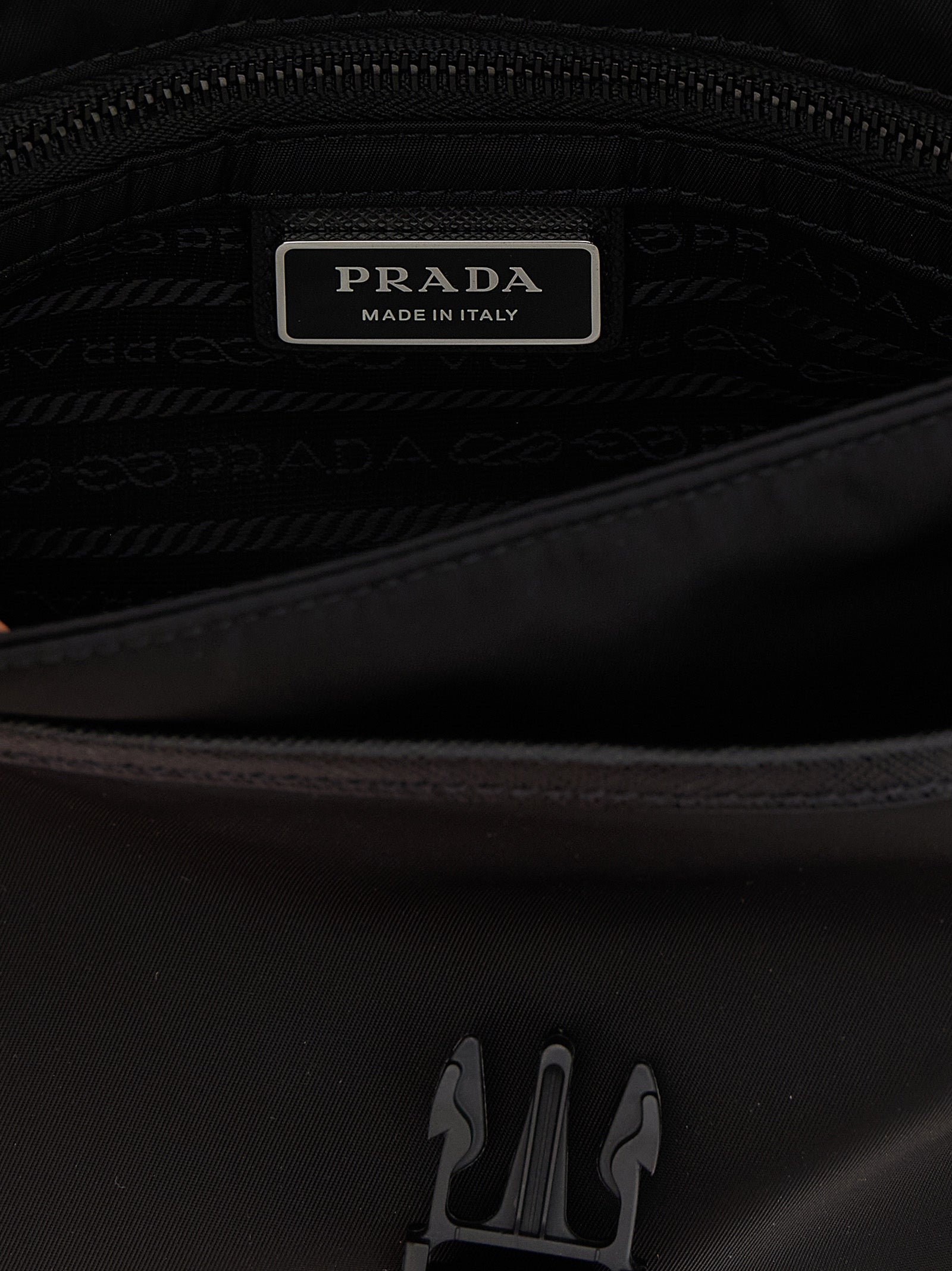 Black Recycled Polyamide Crossbody Bag