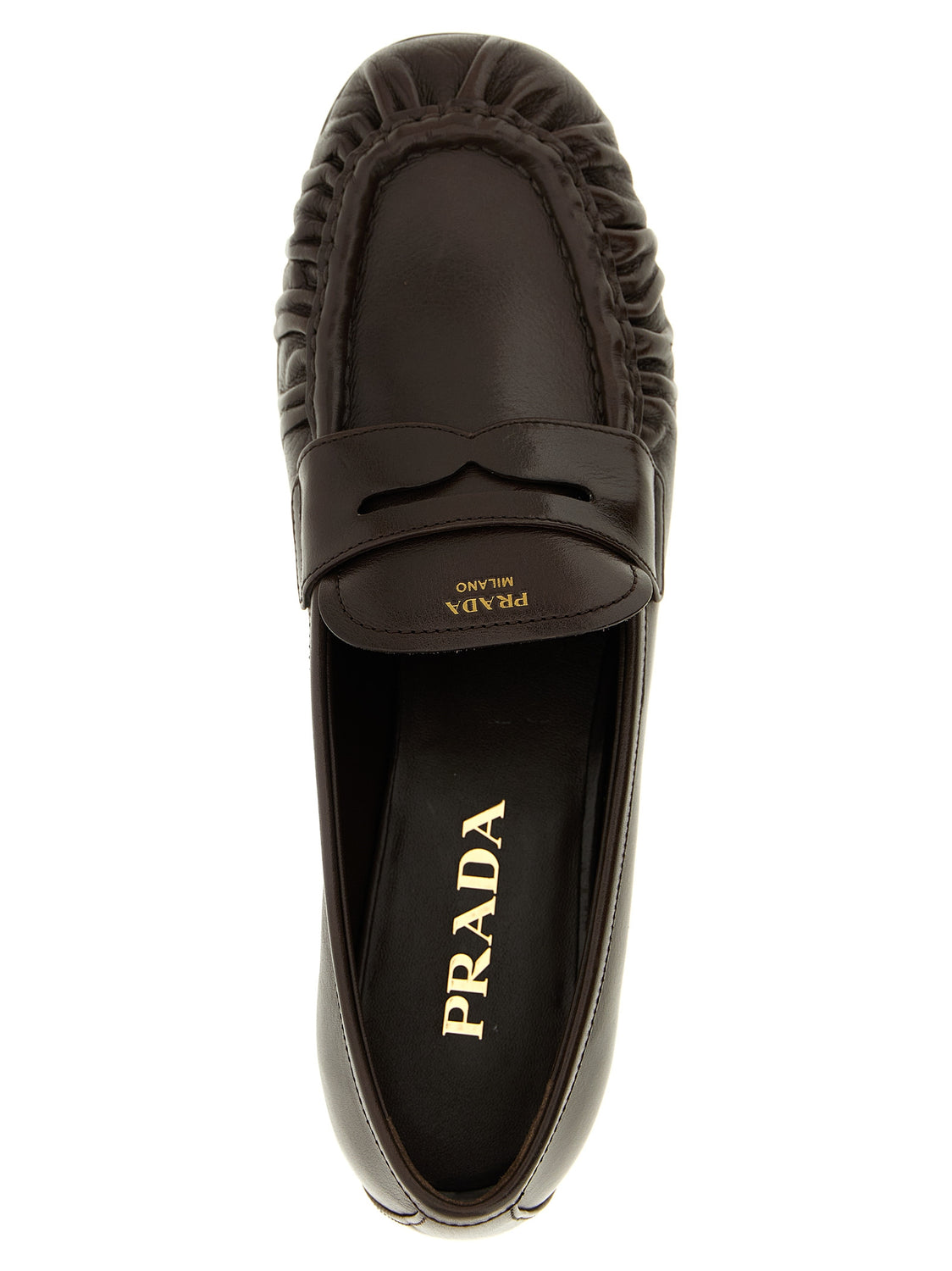 Brown Buffalo Leather Slip-On Loafers