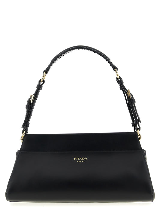 Black Calfskin Shoulder Bag