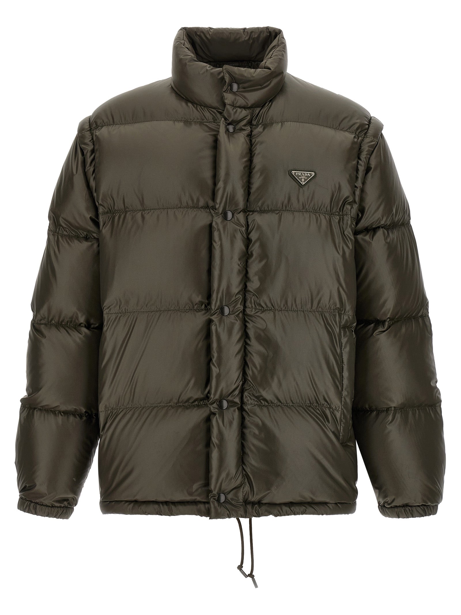 Gray Recycled Polyamide Full-Length Jacket