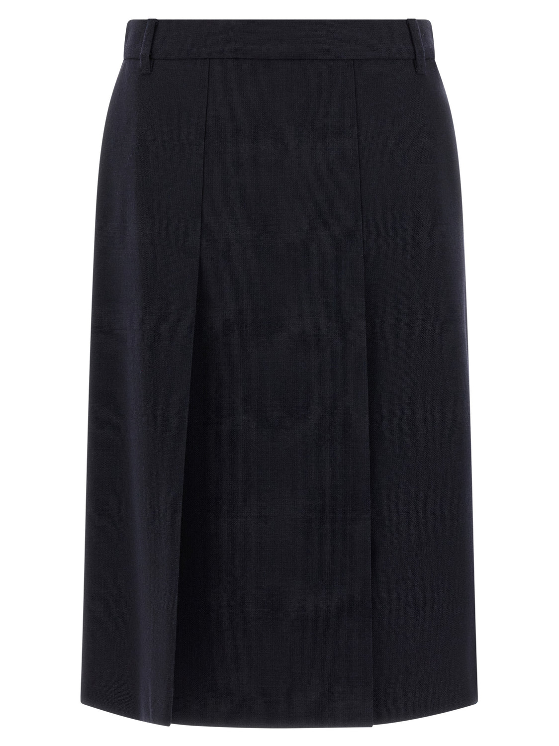 Blue Virgin Wool Midi Skirt