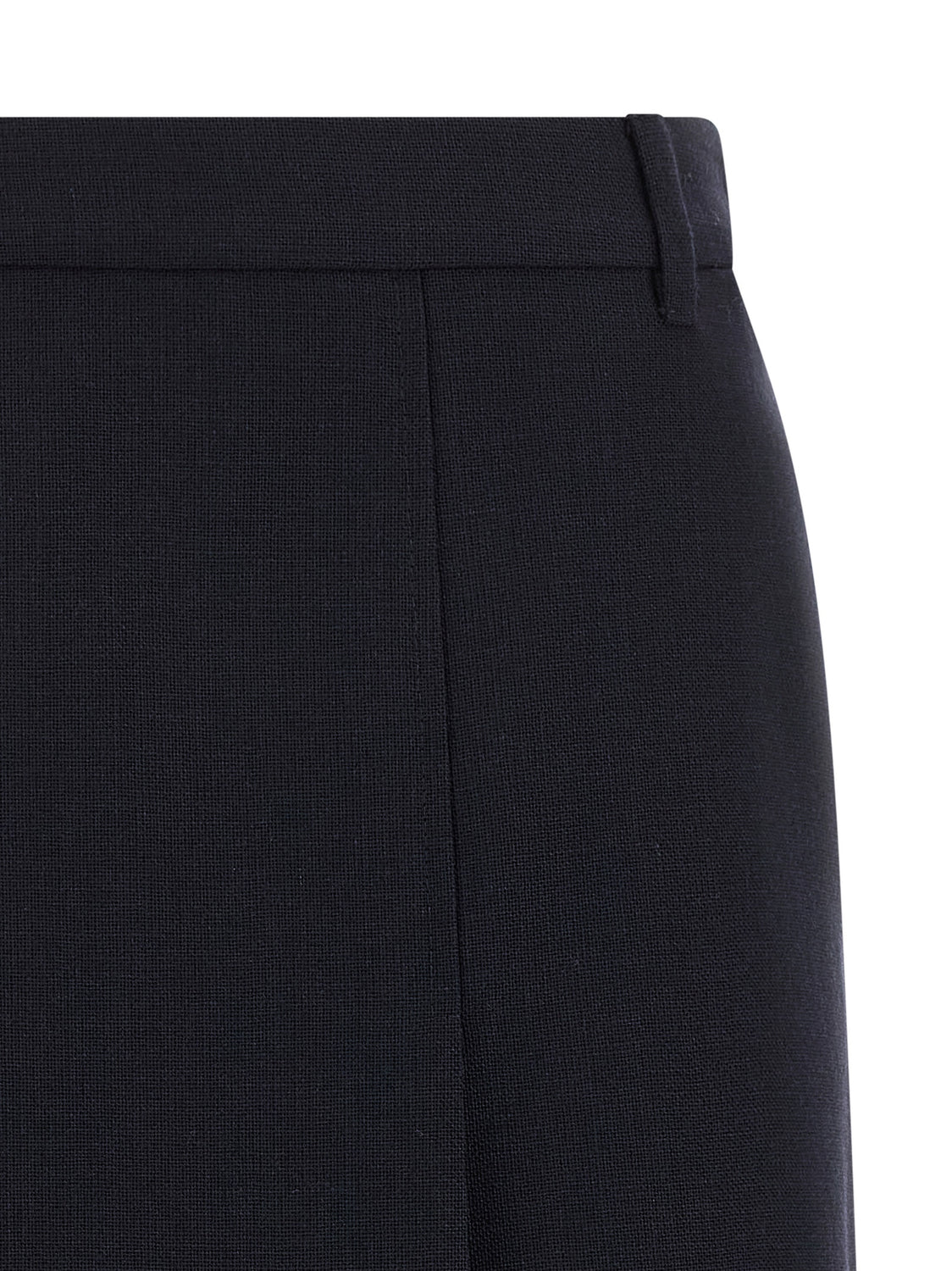 Blue Virgin Wool Midi Skirt