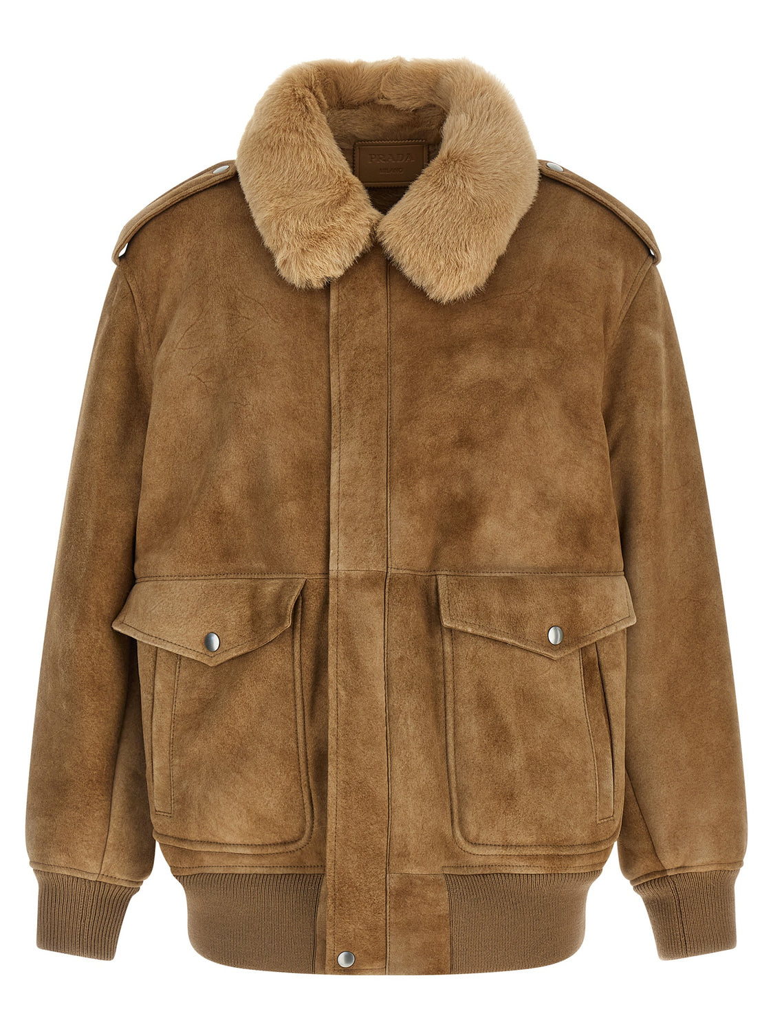 Beige Lamb Leather Bomber