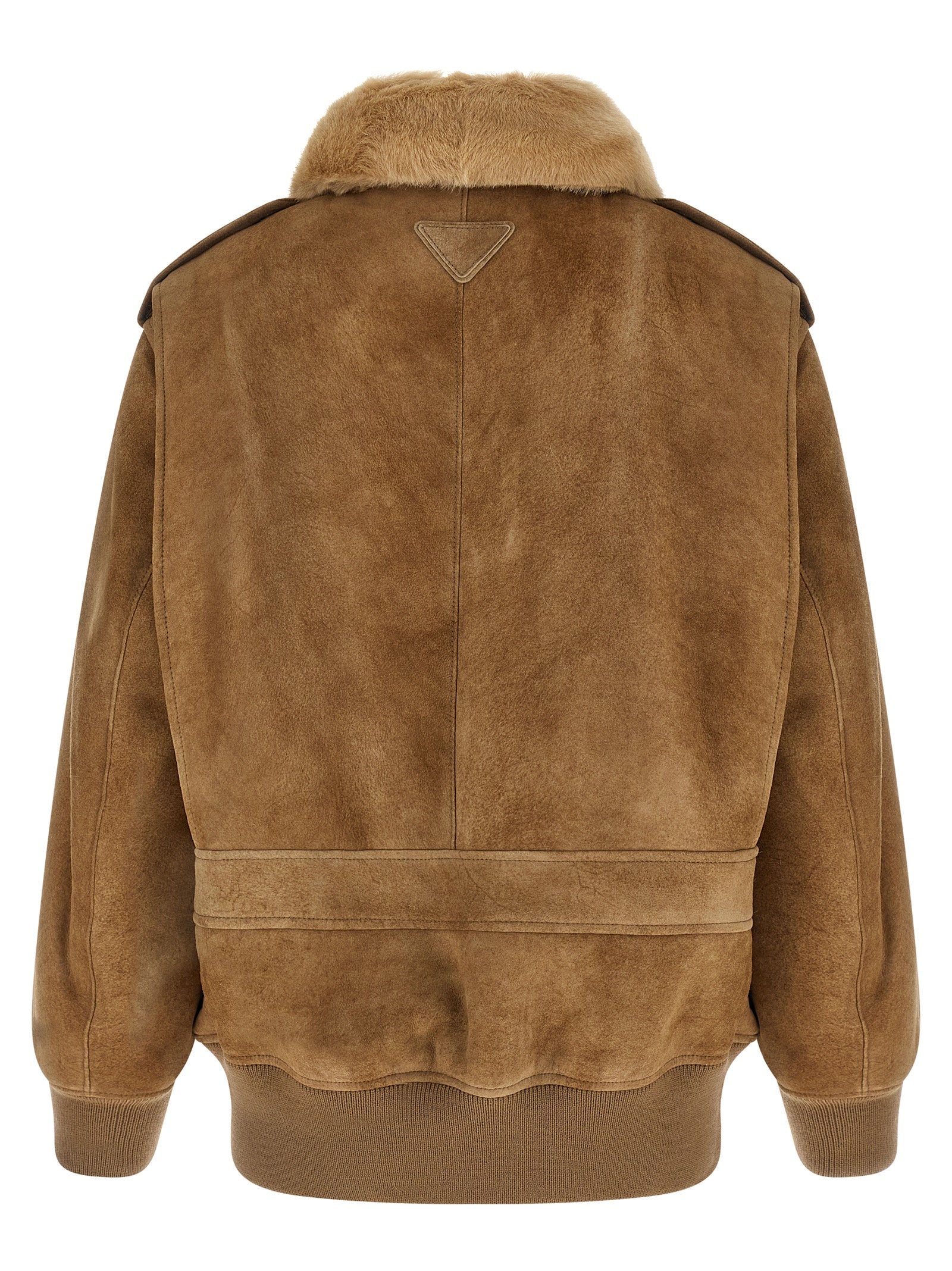 Beige Lamb Leather Bomber