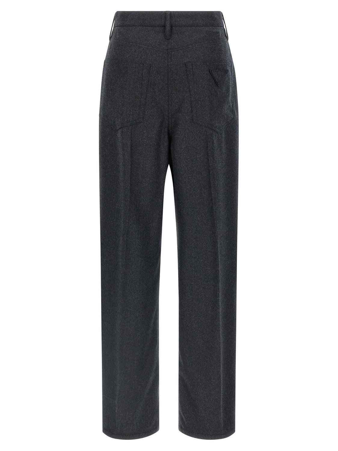 Gray Virgin Wool Casual Pants